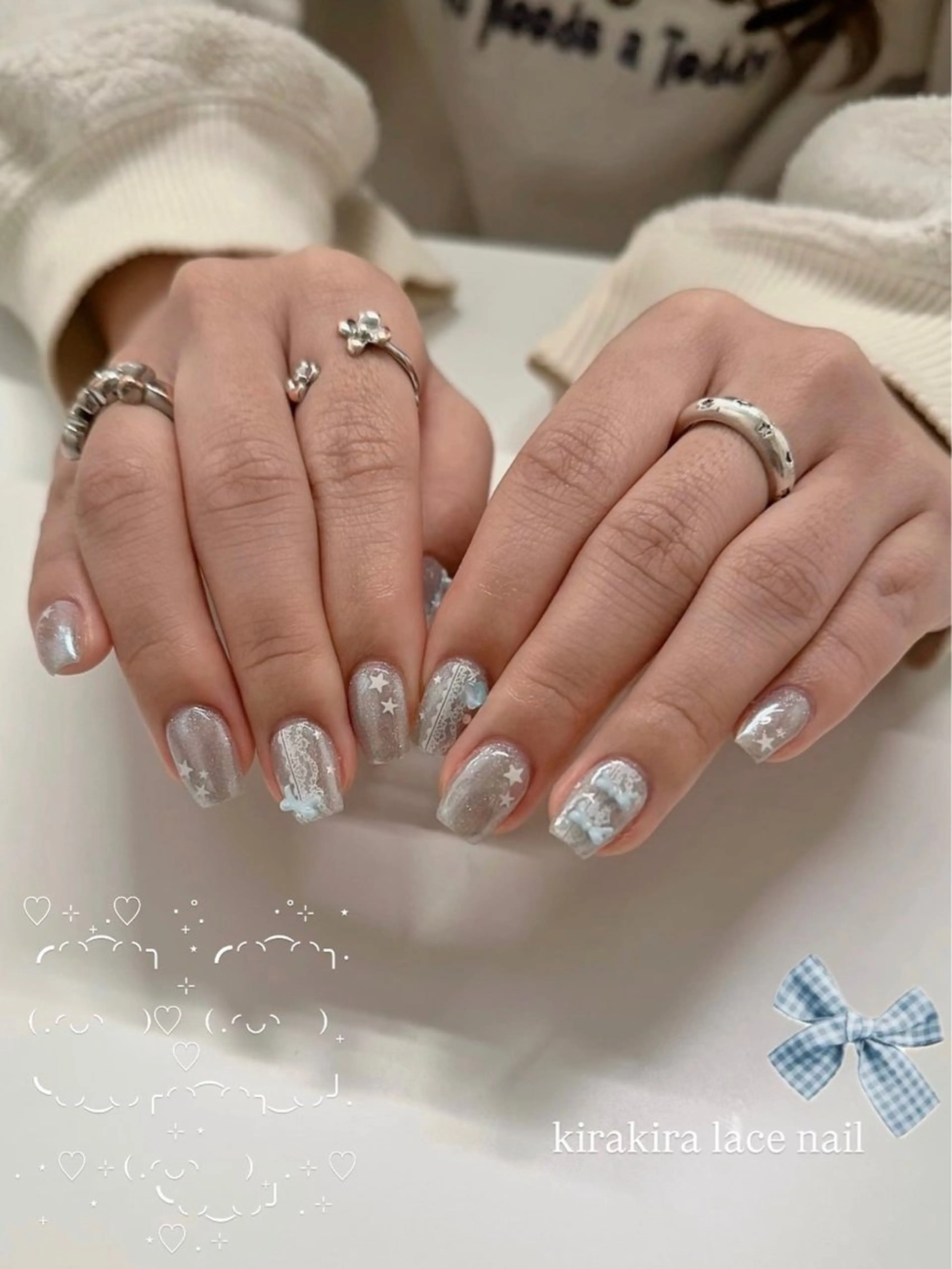 ネイル ハンドネイル tsuki🎀ワンホ ン🍒ガーリー🪄のネイルデザイン