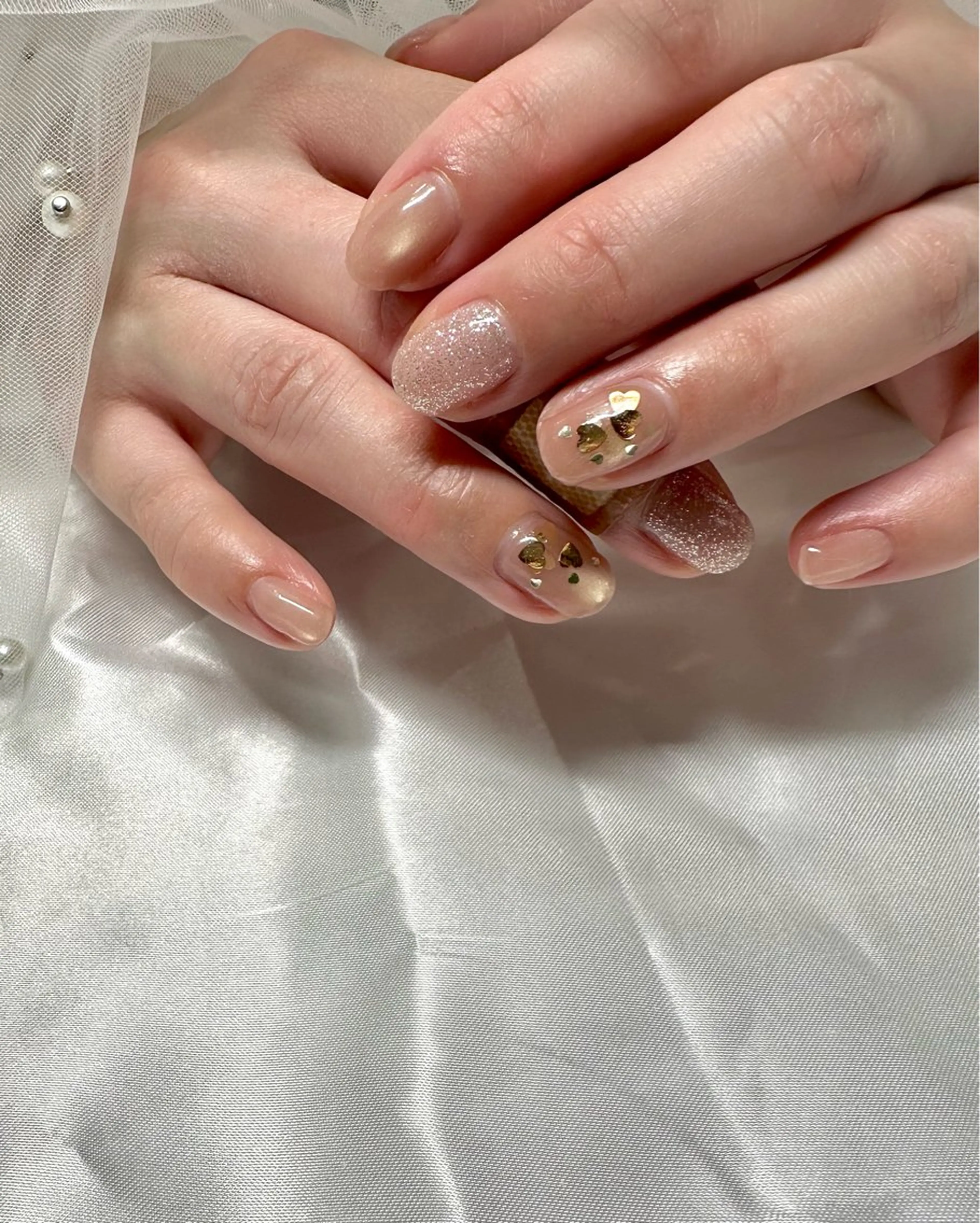 ネイル 卒業式 ハート ホログラムネイル キラキラネイル マグネットネイル ハンドネイル cres nail（スクールW内）所属・Sei ｜ cres nailのネイルデザイン