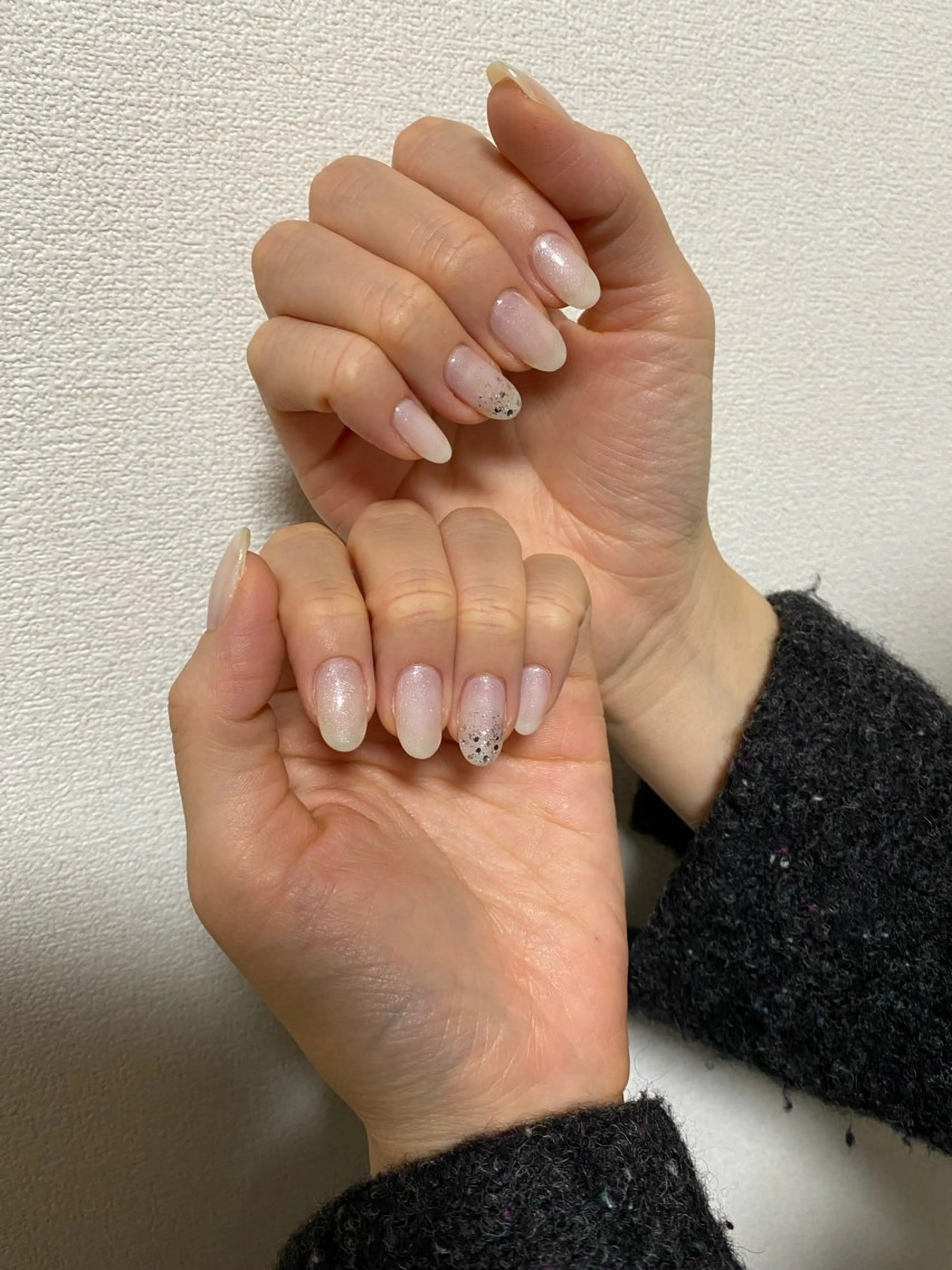 ネイル ホワイト ハンドネイル 自宅サロン FeelFreeのネイルデザイン