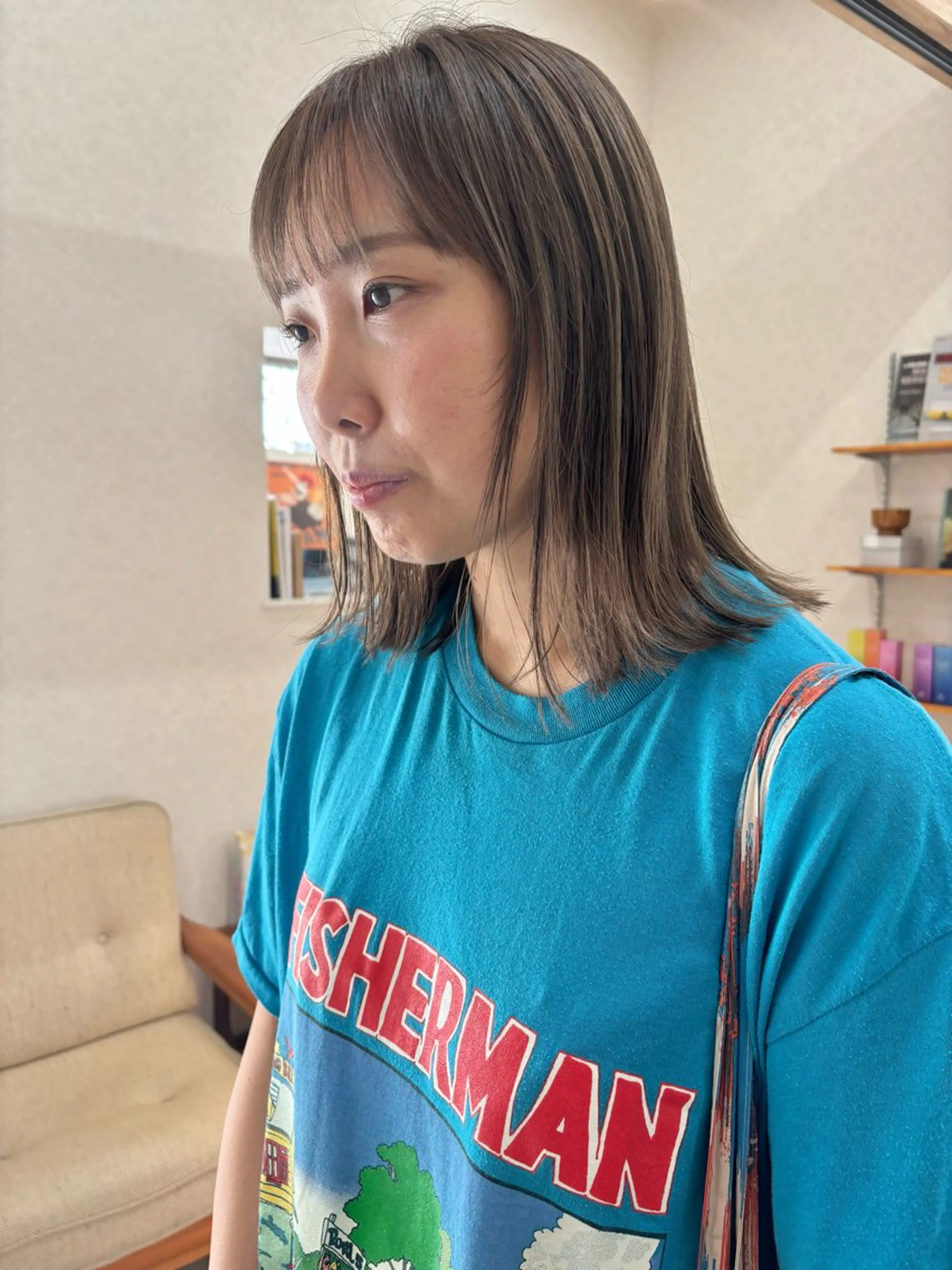 ミディアム カラー en,所属・en,ボブ/レイヤー パーマ/透明感カラーのヘアスタイル