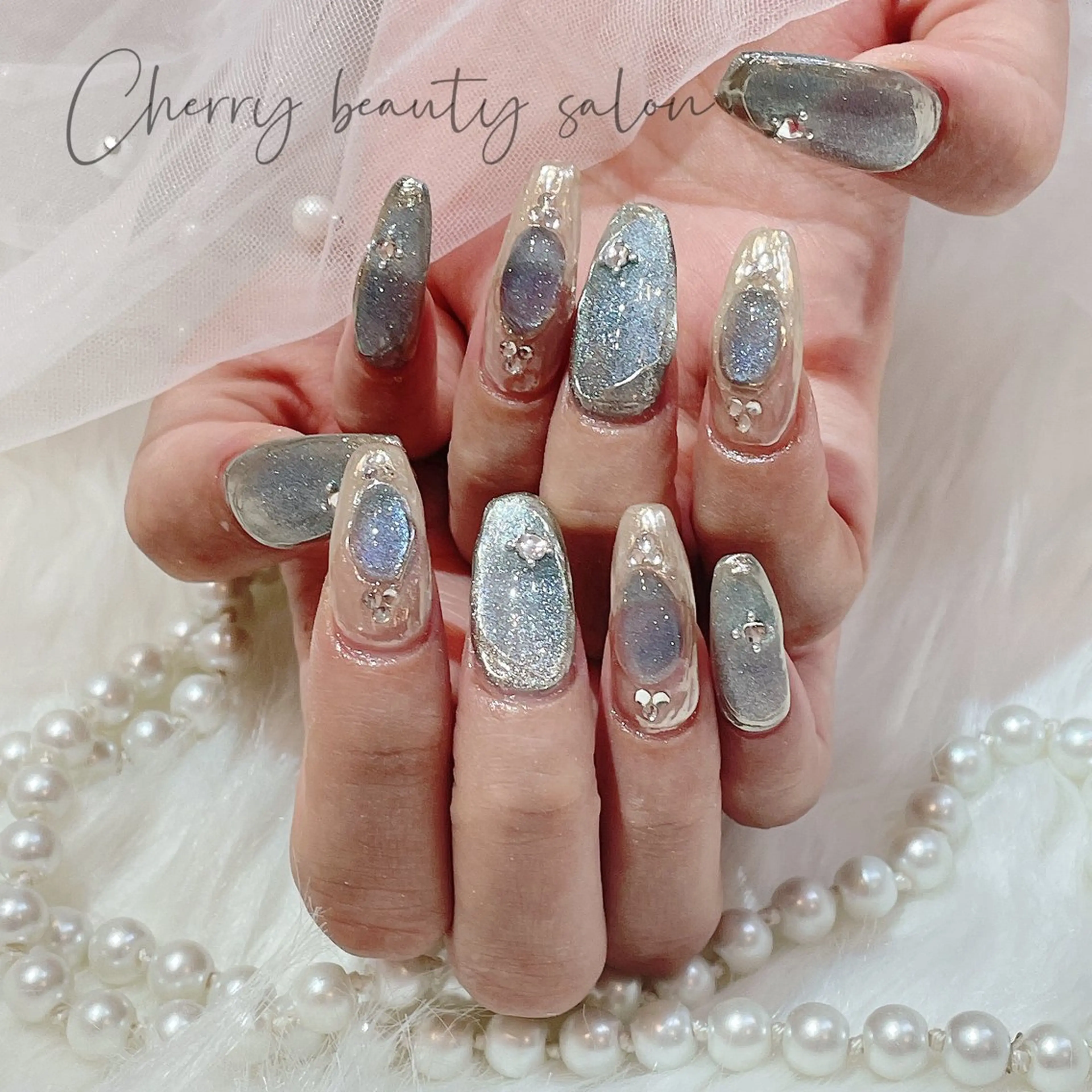 ネイル アートネイル フットネイル ジェルネイル キラキラネイル 韓国ネイル SAKURA 🍒のネイルデザイン