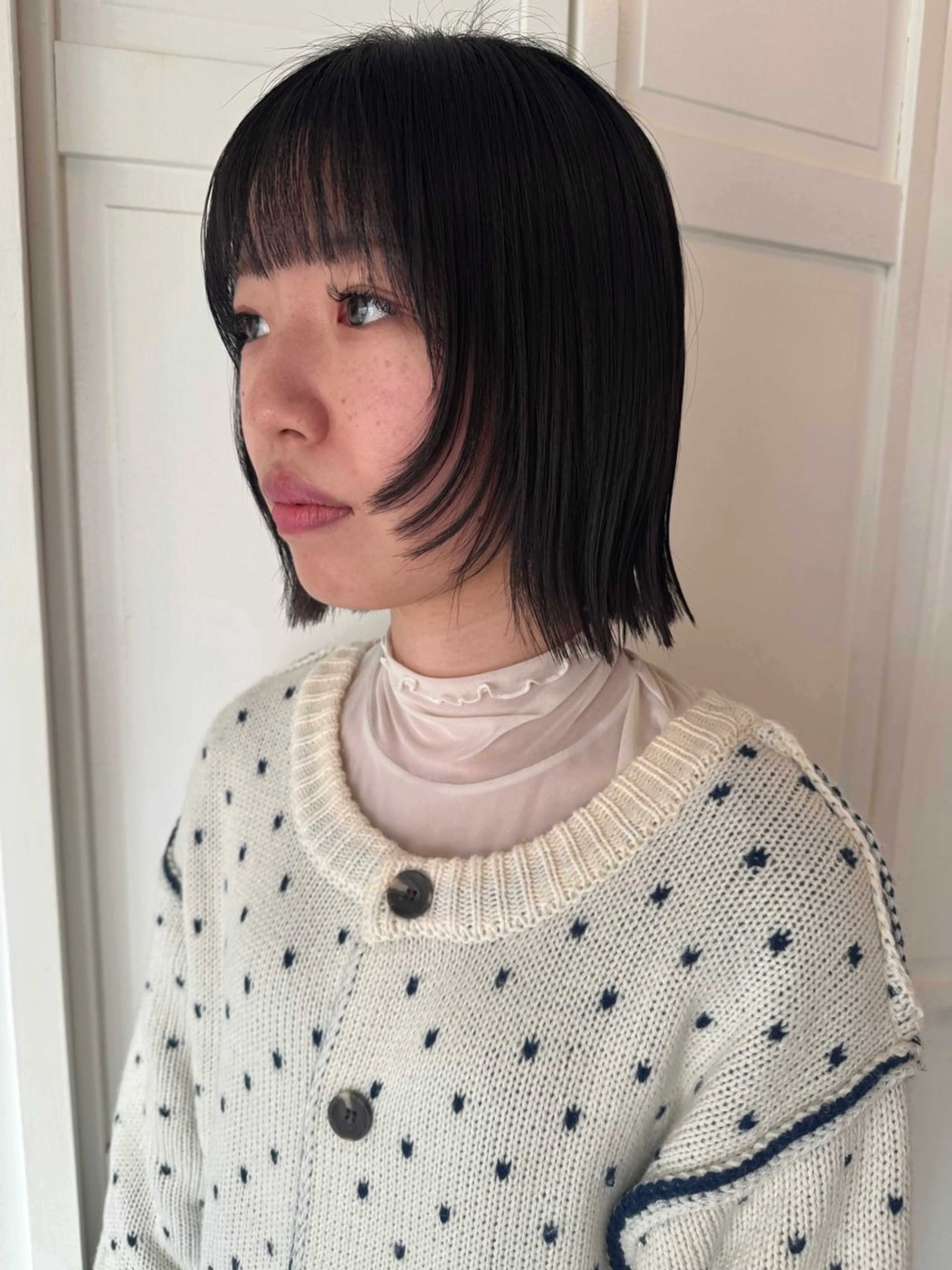 ミディアム カラー カット ブリーチカラー🎀 韓国風/寺門美優のヘアスタイル