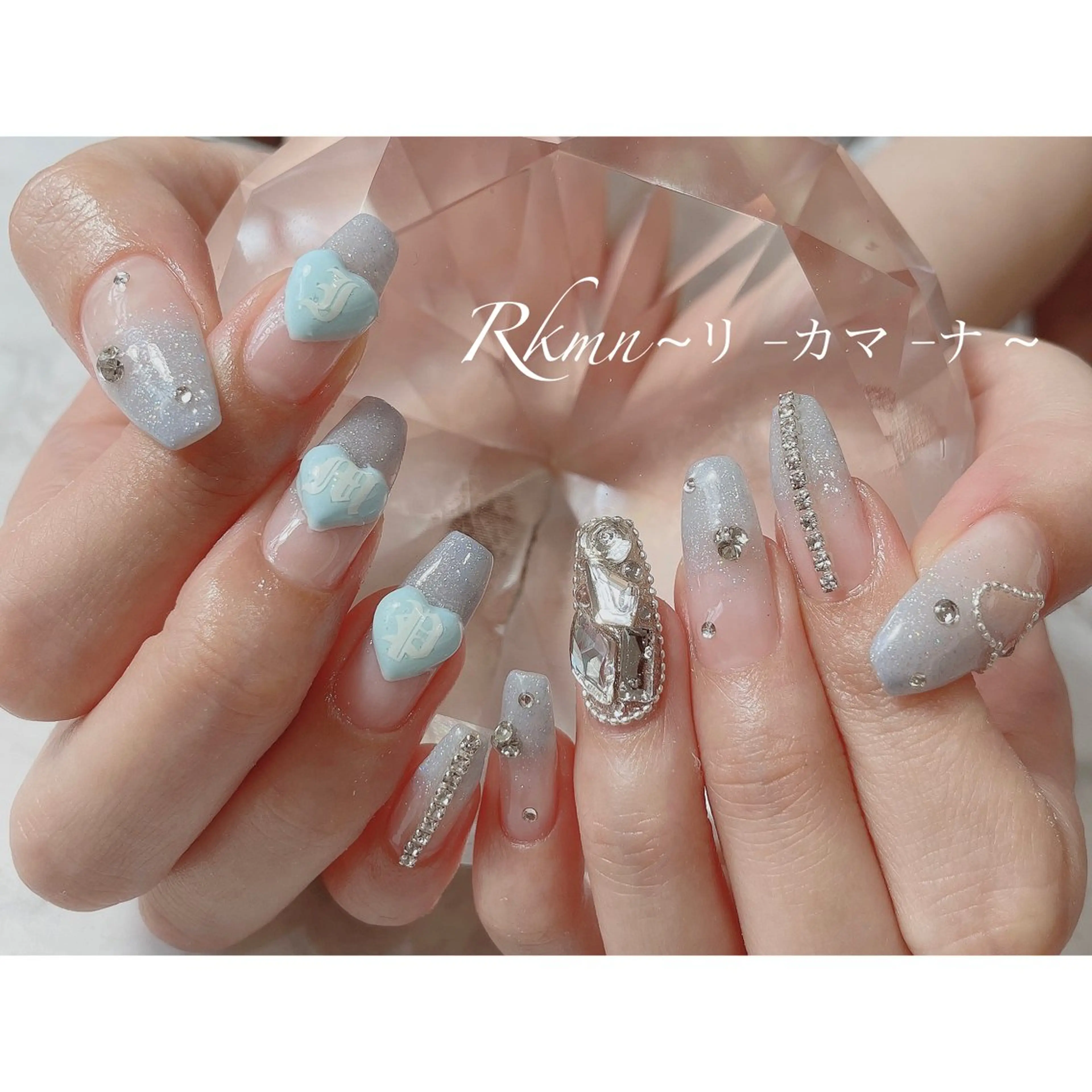 ネイル アートネイル ハート 春ネイル Rkmn ~リ-カマ-ナ~のネイルデザイン