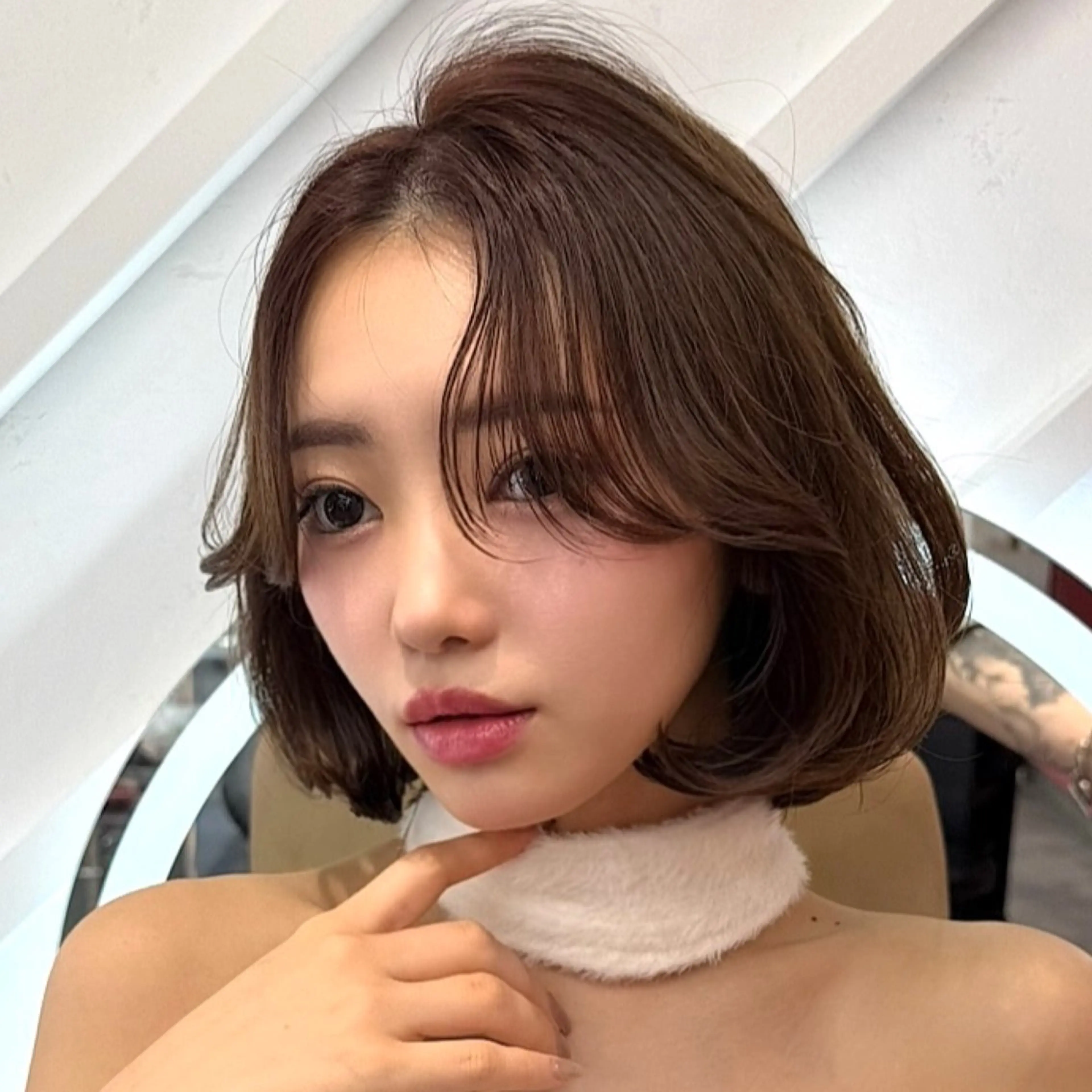 ショート カラー カット ヘアカラー トリートメント 山崎/ボブ縮毛矯正 レイヤー髪質改善のヘアスタイル