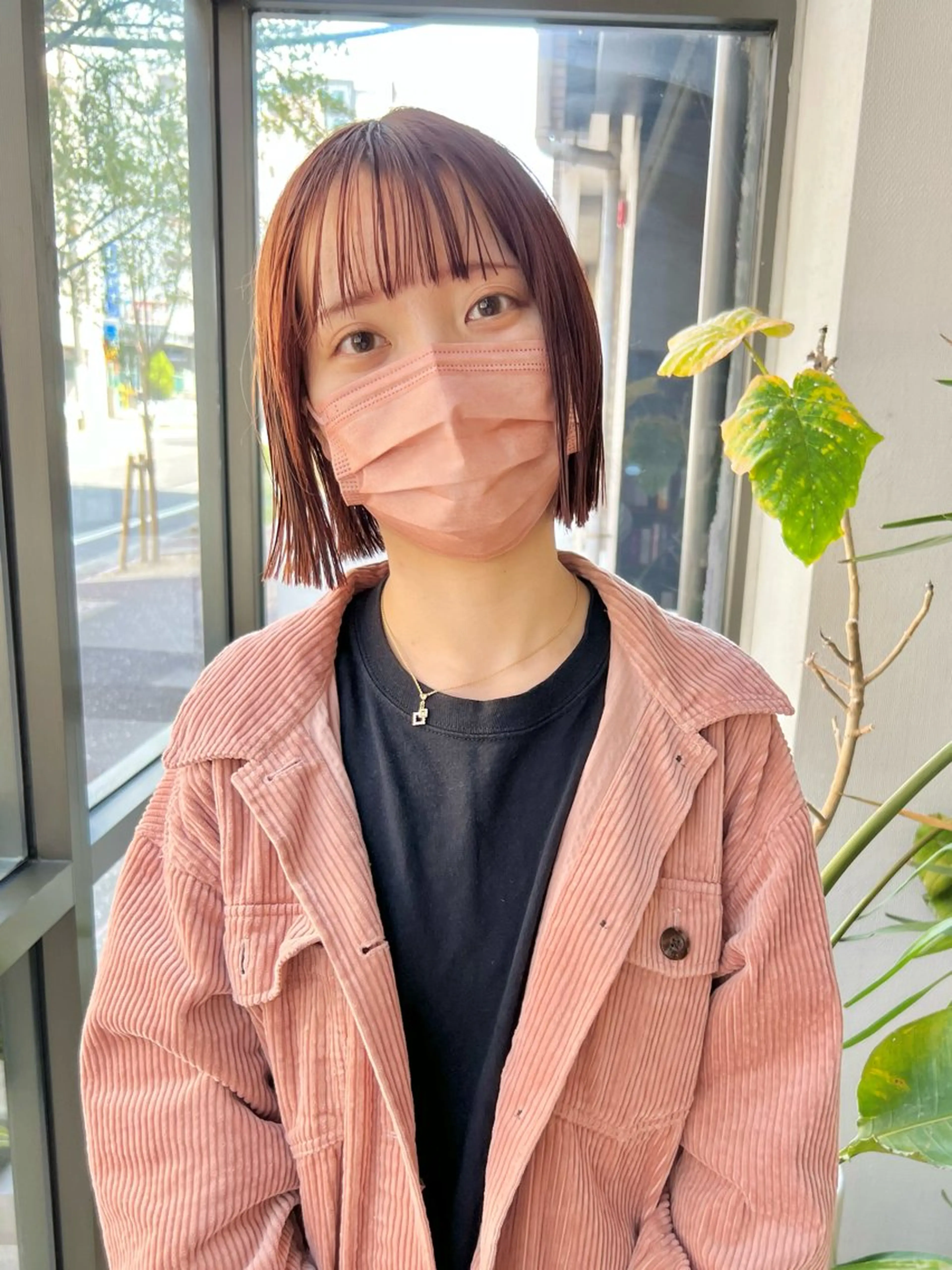 ショート カラー 切りっぱなしボブ ボブ メンズパーマ/メンズ カット/古川晴輝のヘアスタイル