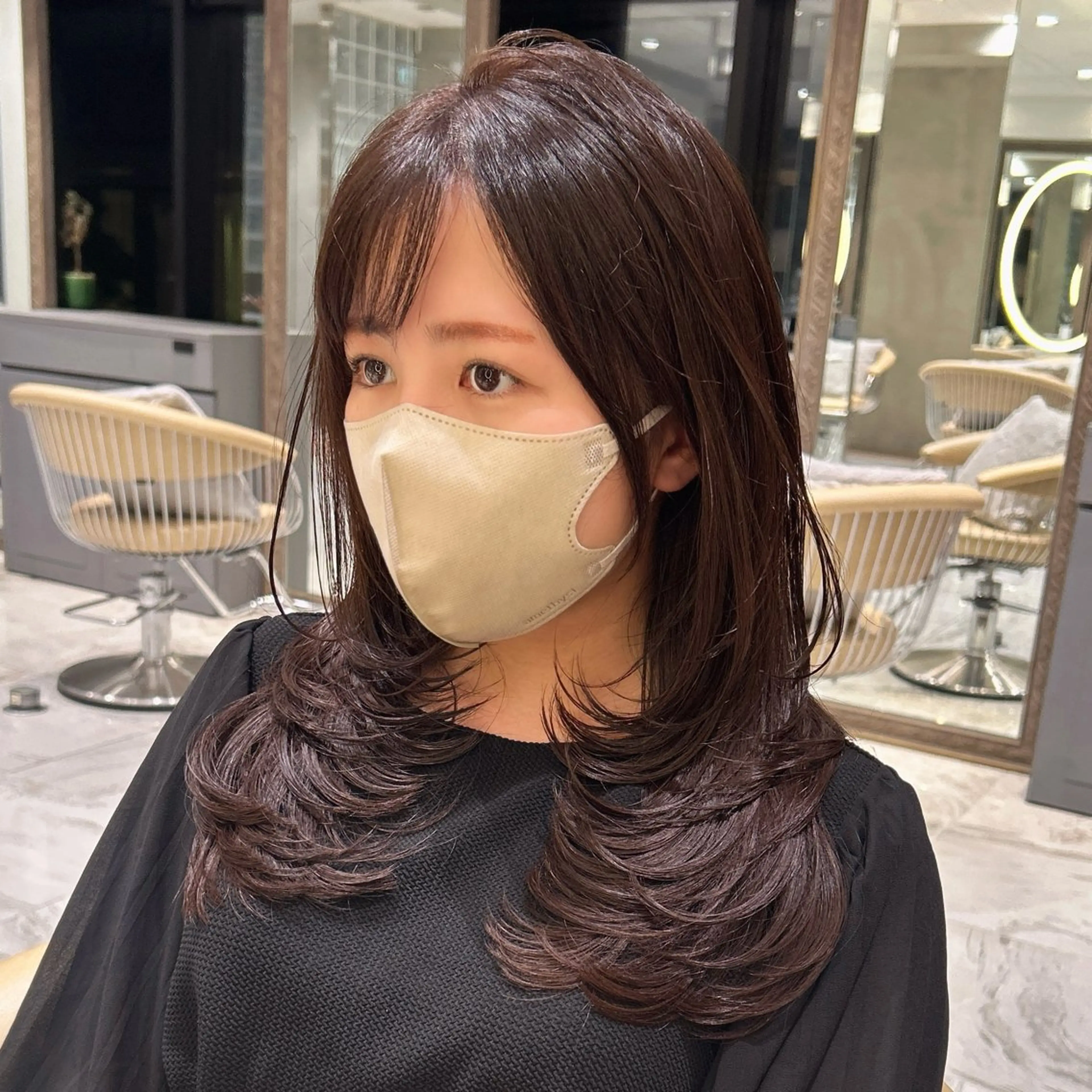 ロング カラー ブラウンカラー レイヤーカット カット ヘアカラー 🥇KEN /レイヤー/艶カラーのヘアスタイル