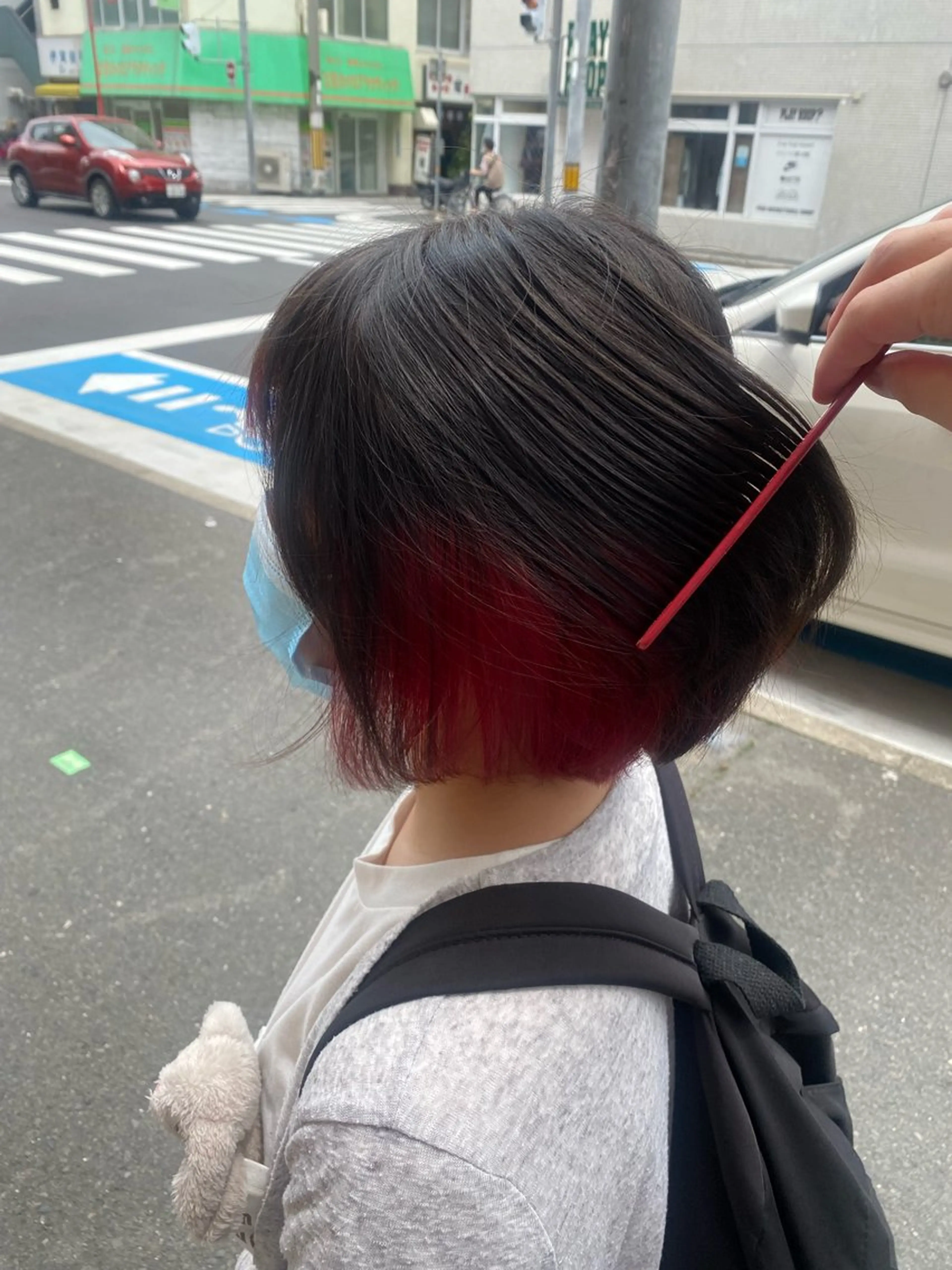 ショート カラー インナーカラー レッドカラー ボブ ヘアカラー 縮毛矯正とレイヤー /杉村凜汰郎のヘアスタイル