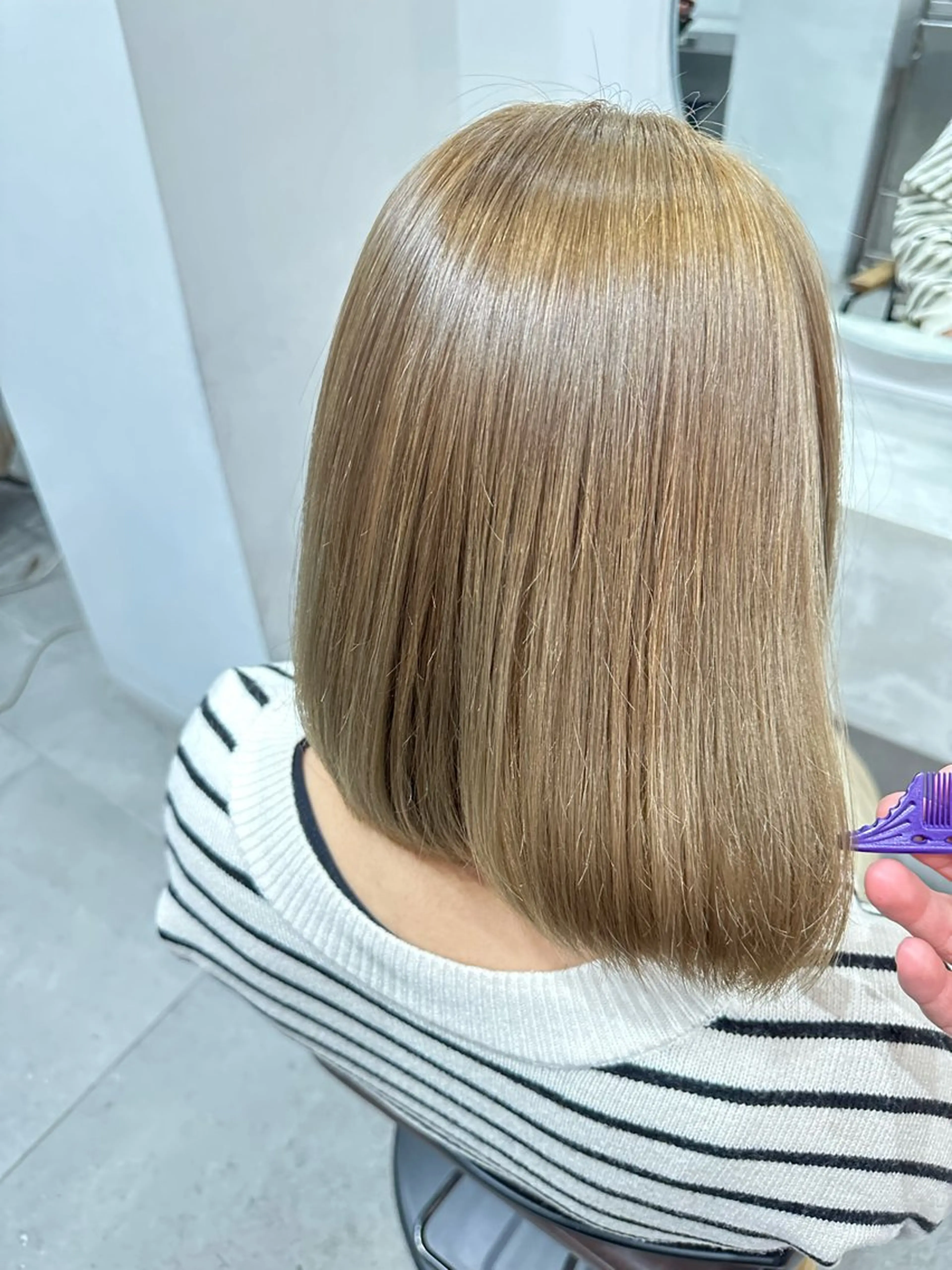 ミディアム カラー ベージュカラー ヘアカラー トリートメント clan所属・志賀 海音のヘアスタイル