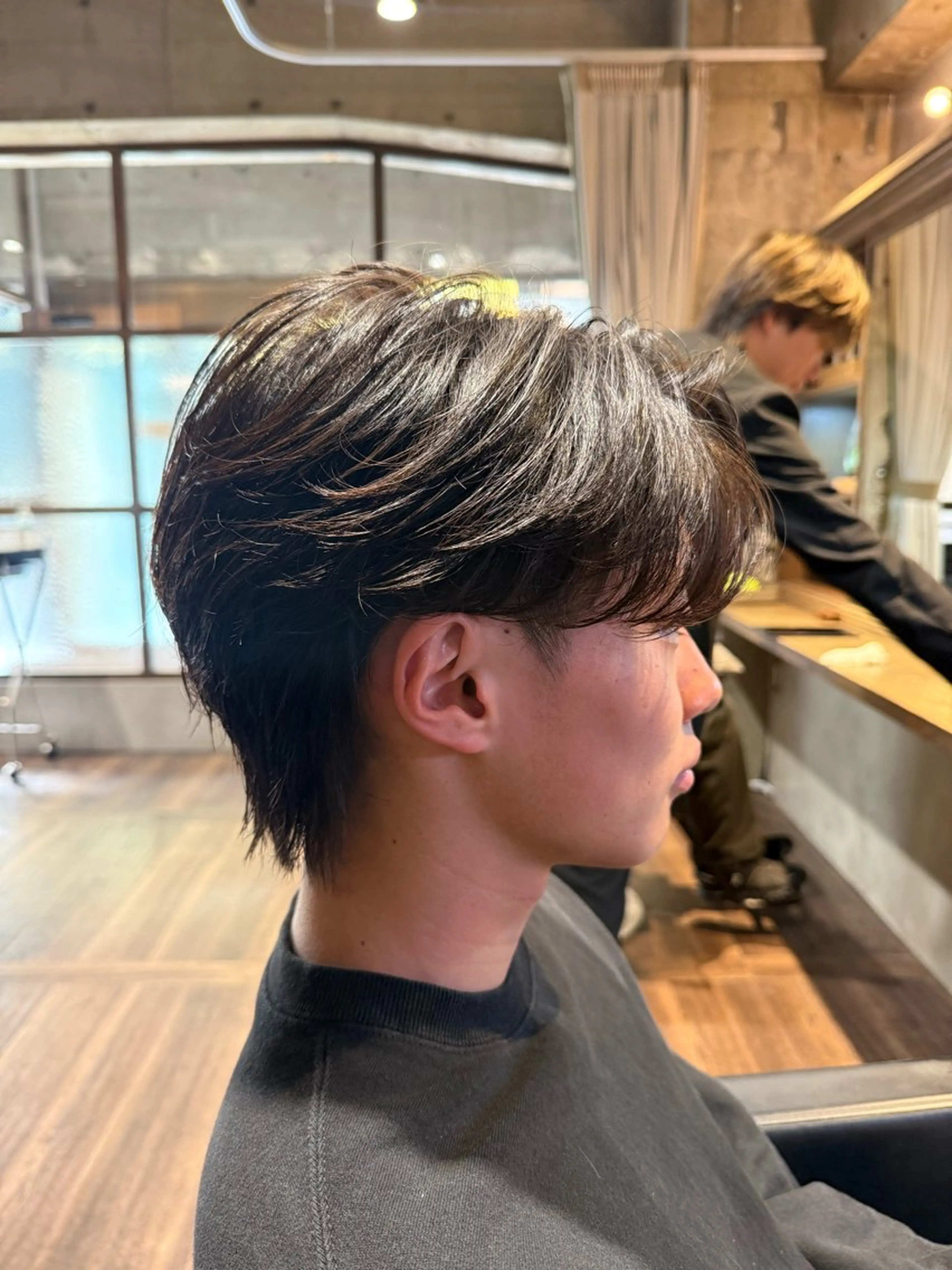 ショート パーマ メンズ センターパート メンズパーマ ニュアンスパーマ カット パーマ メンズ/佐藤 恒輝のヘアスタイル