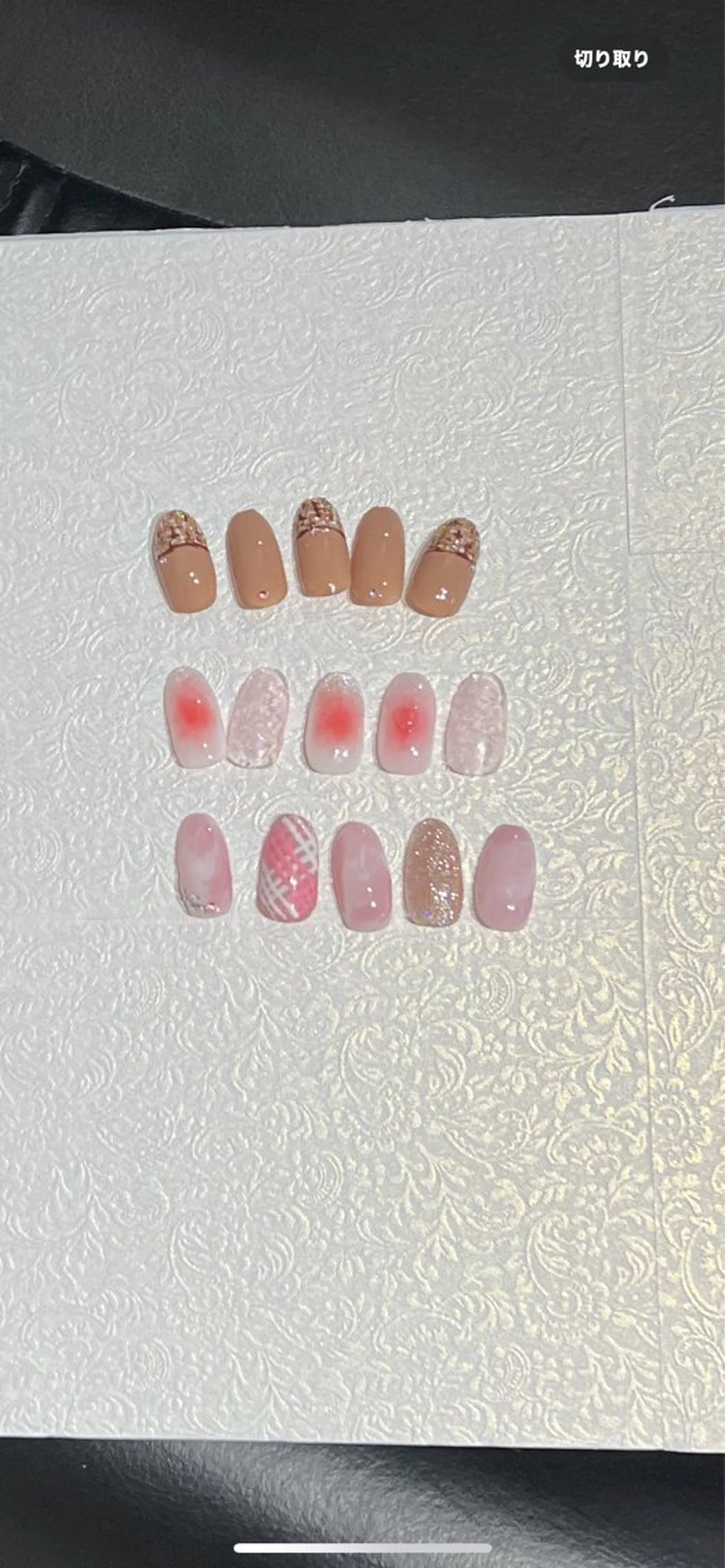 ネイル ブラウン チークネイル フレンチネイル ピンク ツイードネイル ミユ Miyuのネイルデザイン