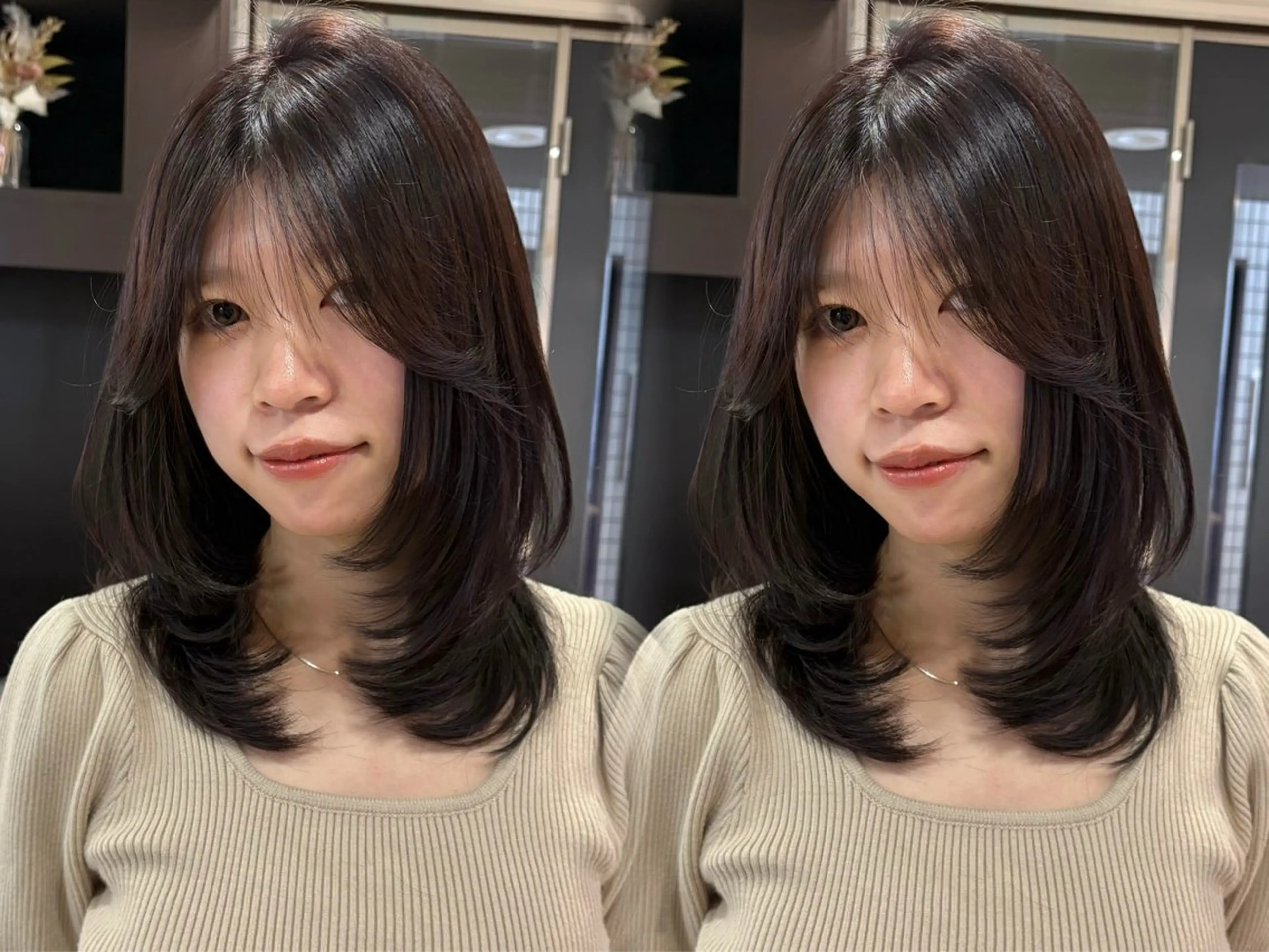 ミディアム ミディアムレイヤー レイヤーカット カット SHICUNE /ミホのヘアスタイル