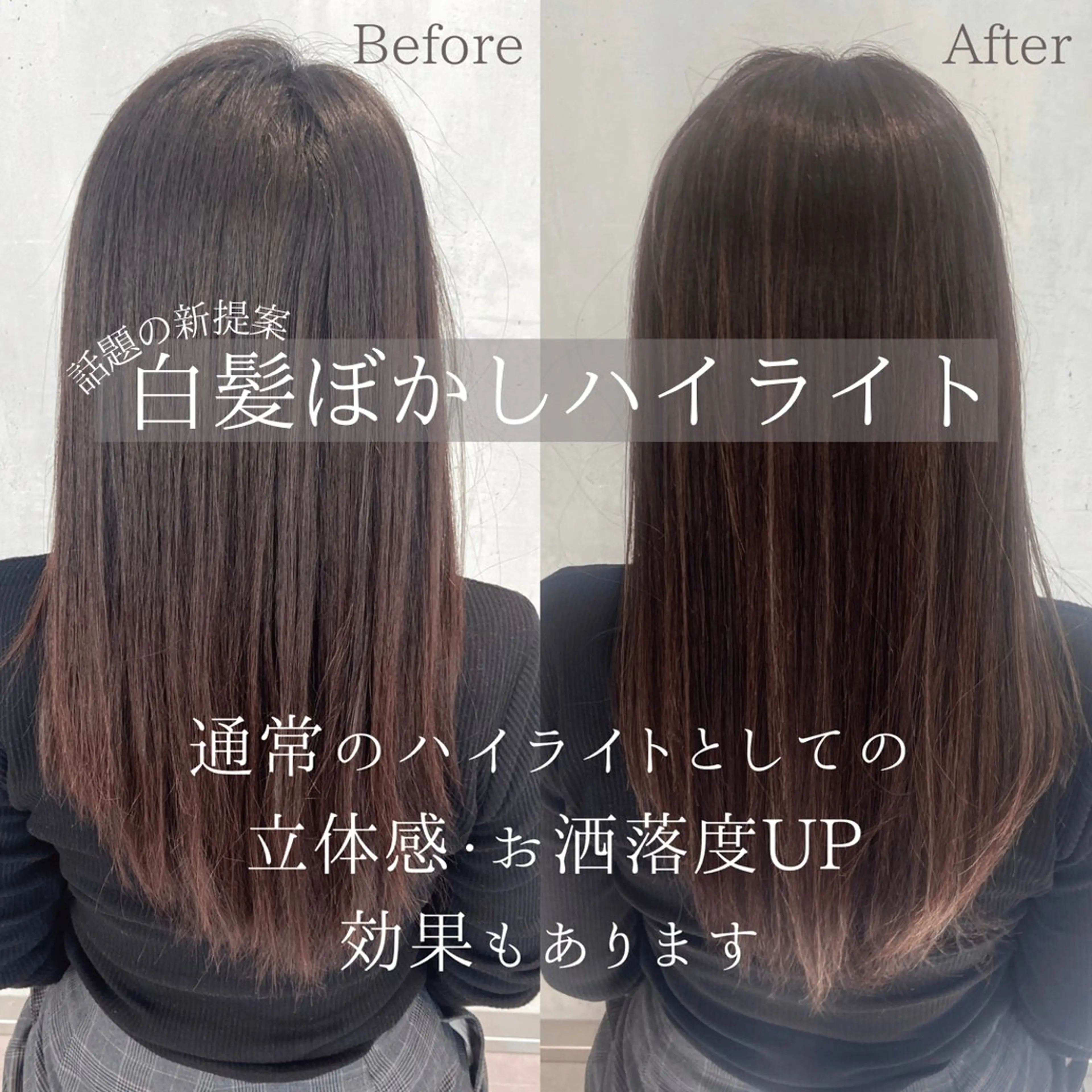 セミロング カラー ハイライトカラー ハイライト カット ヘアカラー DX SHARE SALON所属・matka白髪ぼかし 大人ヘア/KEIKOのヘアスタイル