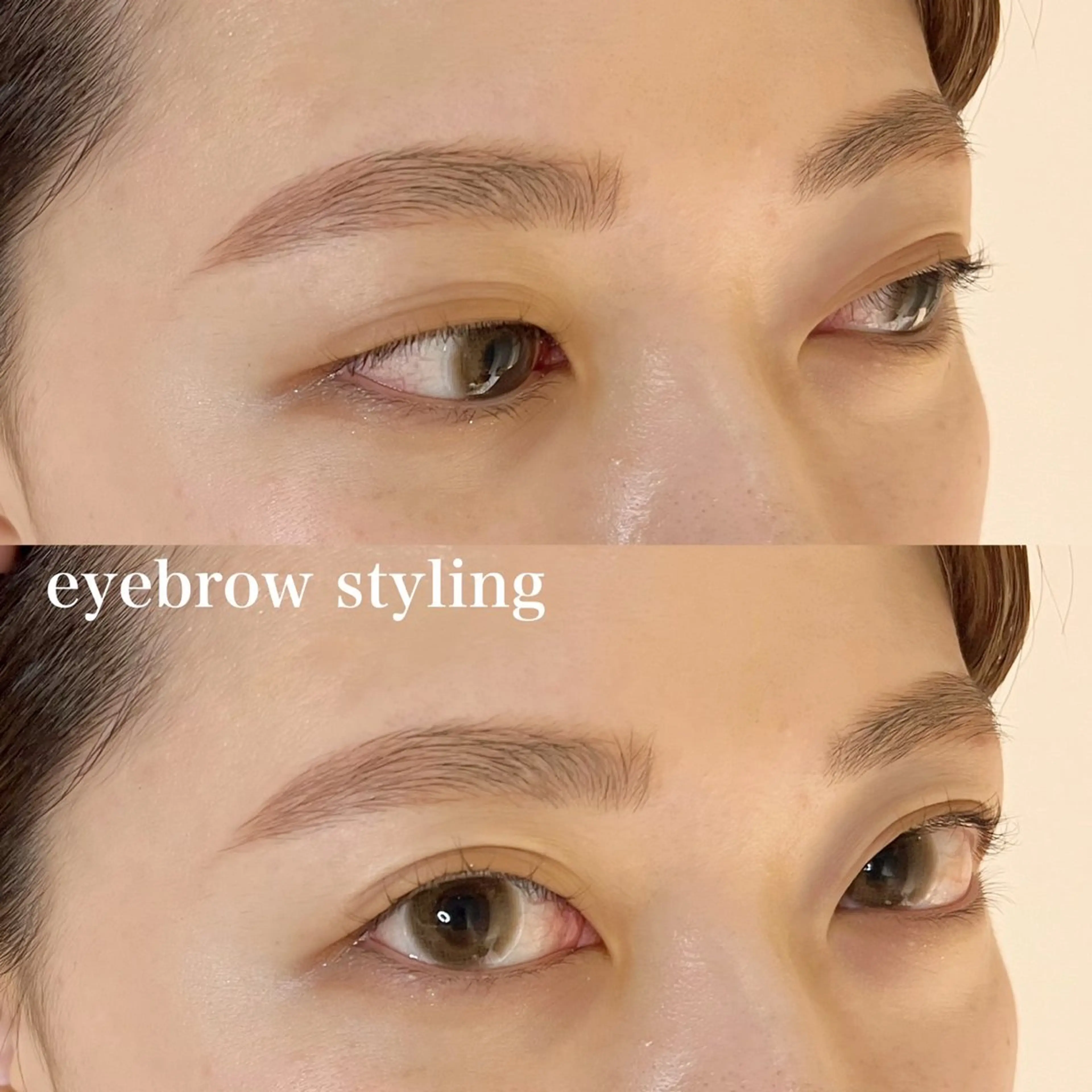 眉パーマ & アイブロウwax & メイクスタイリング 施術風景、ビフォア撮影が可能な方🪅【 夜限定 】の写真