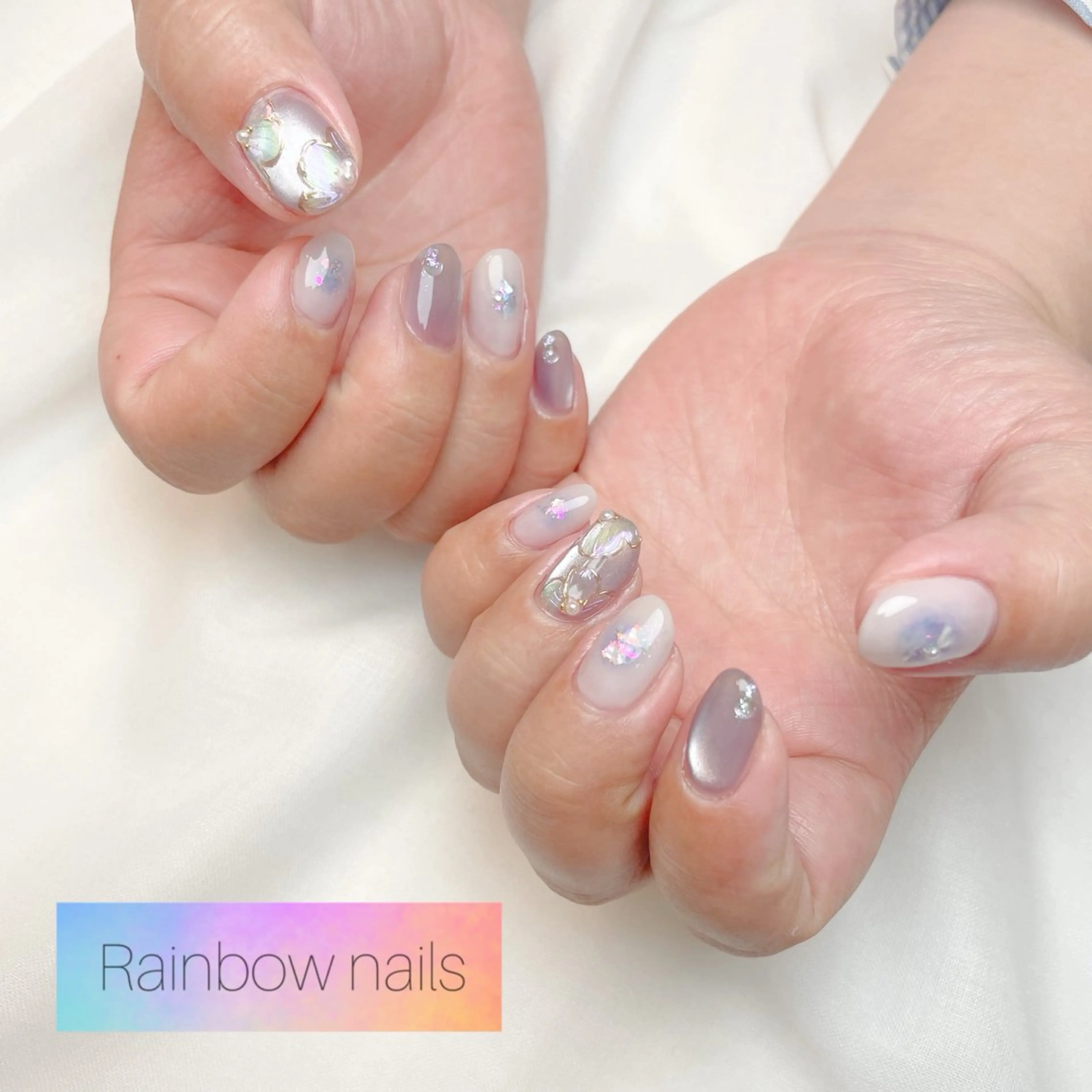 ネイル Rainbow nailsくろちゃんのネイルデザイン