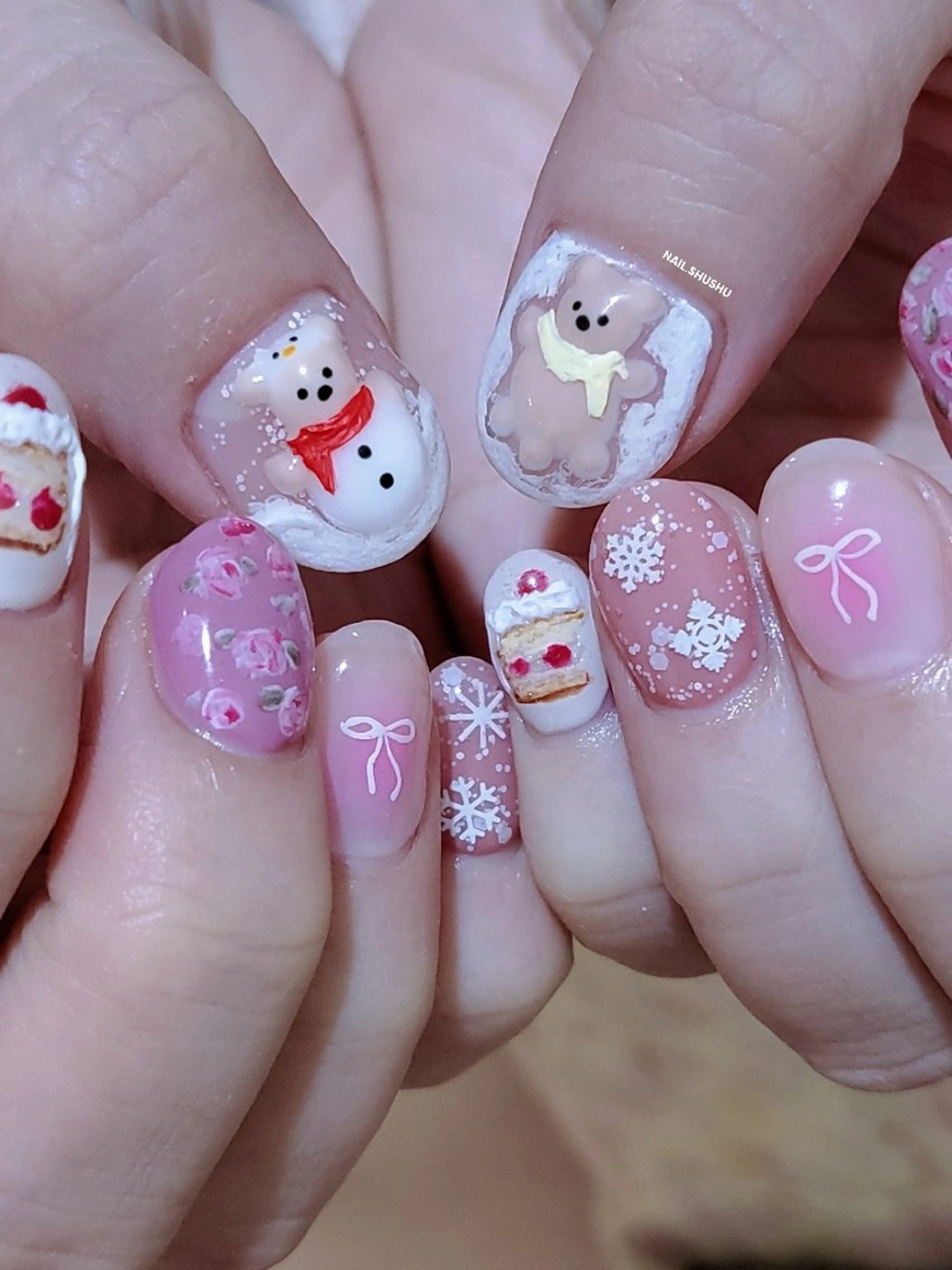 ネイル 3dパーツ/流行り 👧shushu❤️のネイルデザイン
