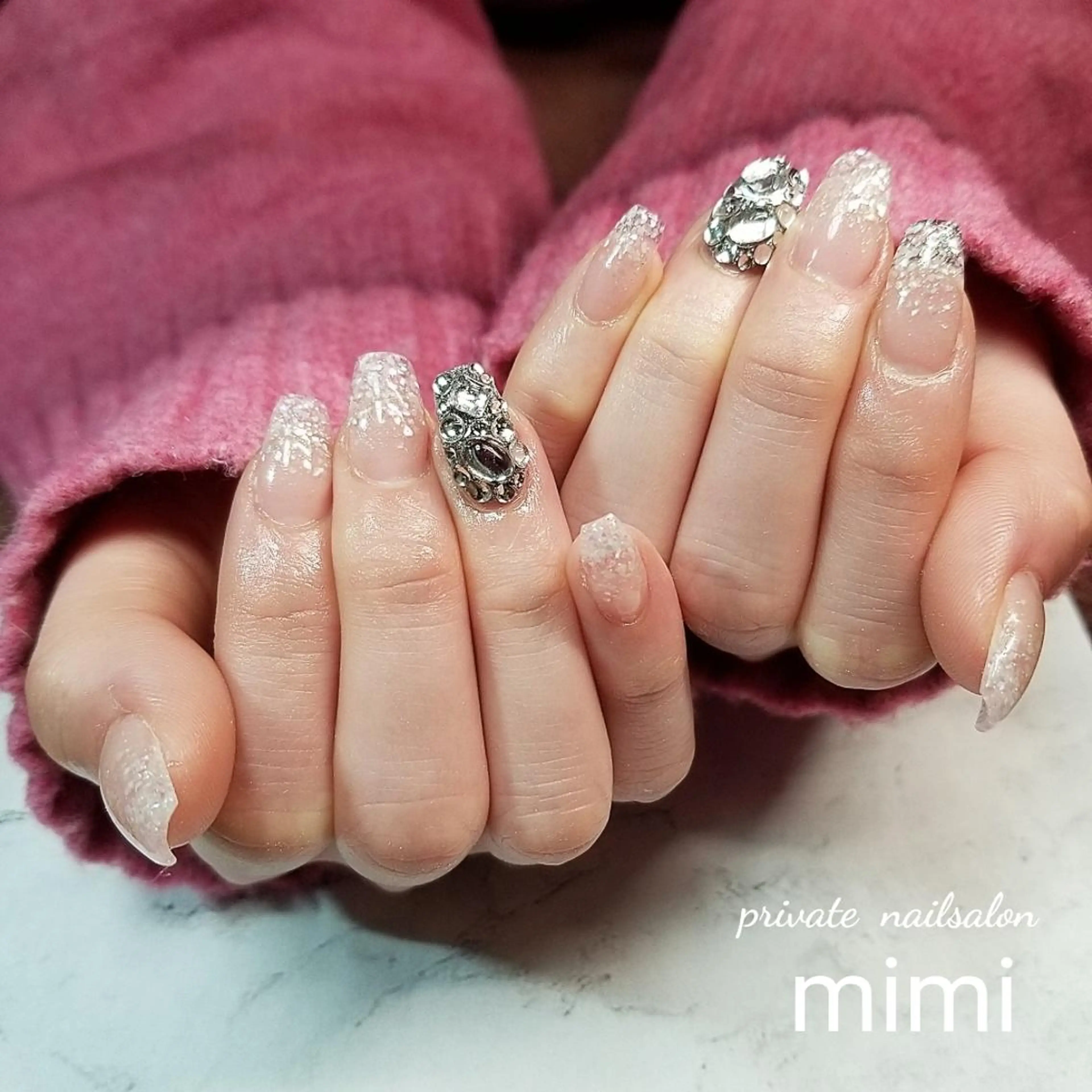 ネイル スカルプネイル ストーンネイル ハンドネイル 博多ネイル ｍｉｍｉのネイルデザイン