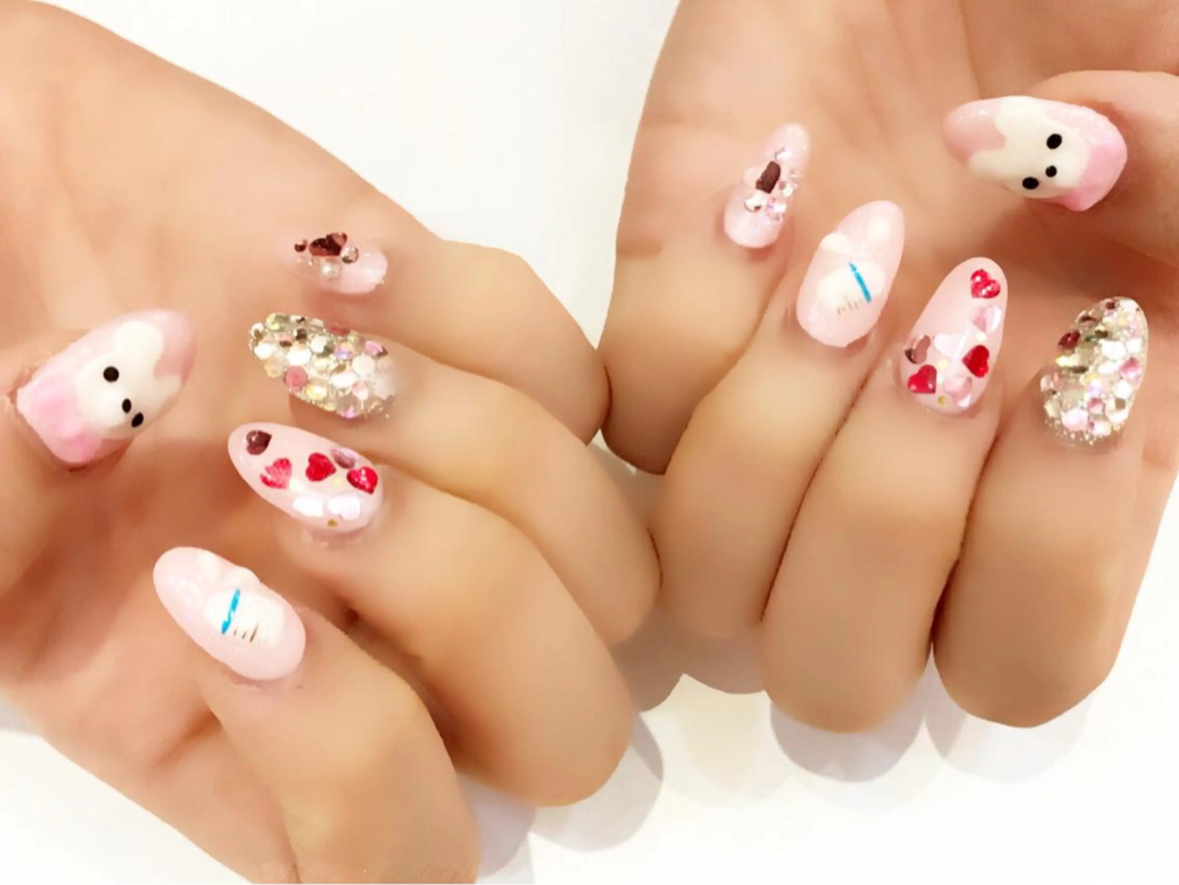 ミディアム カラー メンズ キッズ ネイル 学生（メンズ向け） ピンクカラー 学生 アートネイル フットネイル NAILSGOGO shibuyaのネイルデザイン