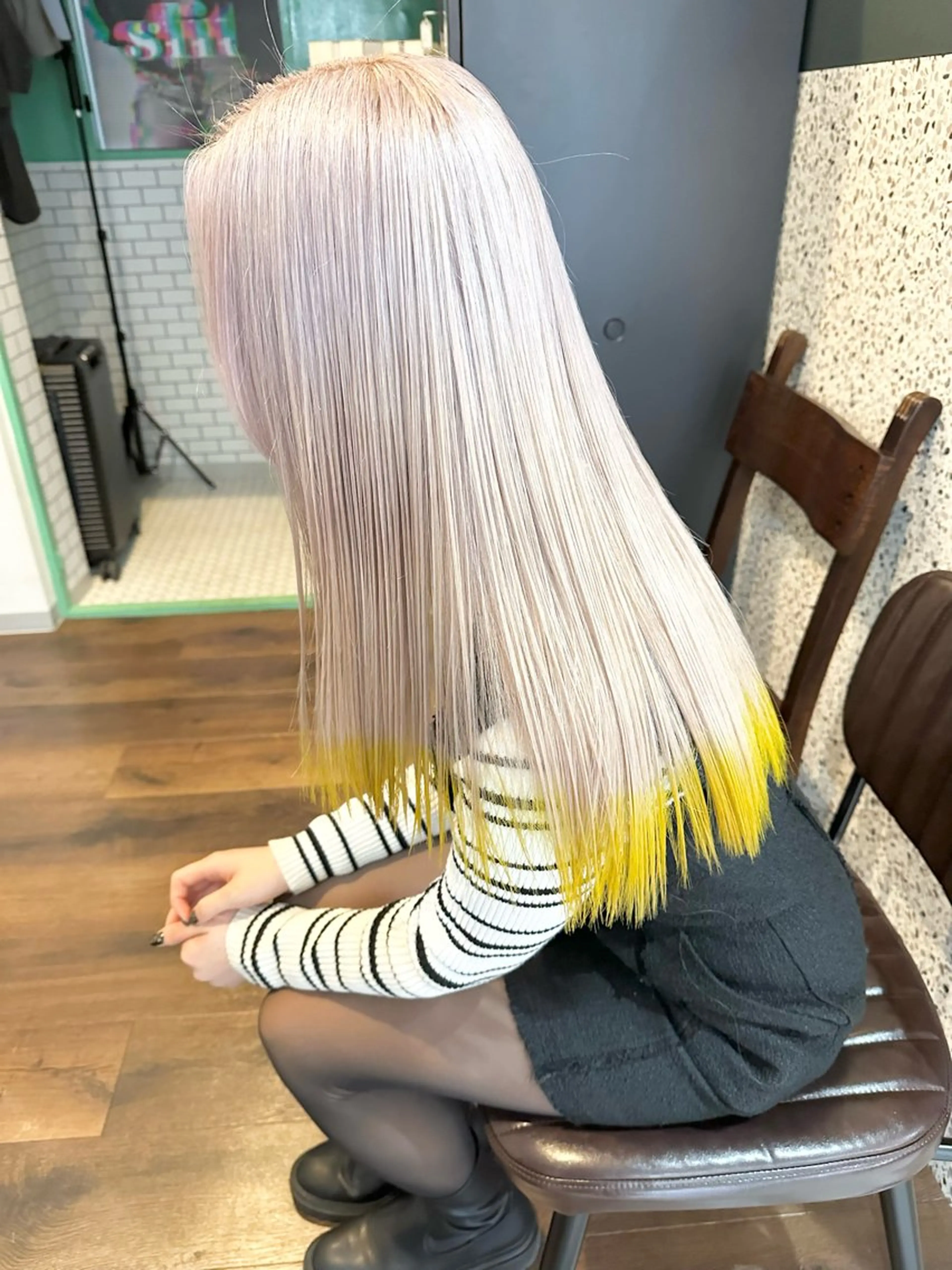 ロング カラー ヘアカラー 難波/心斎橋/ボブ/ 髪質改善/ハイトーンのヘアスタイル