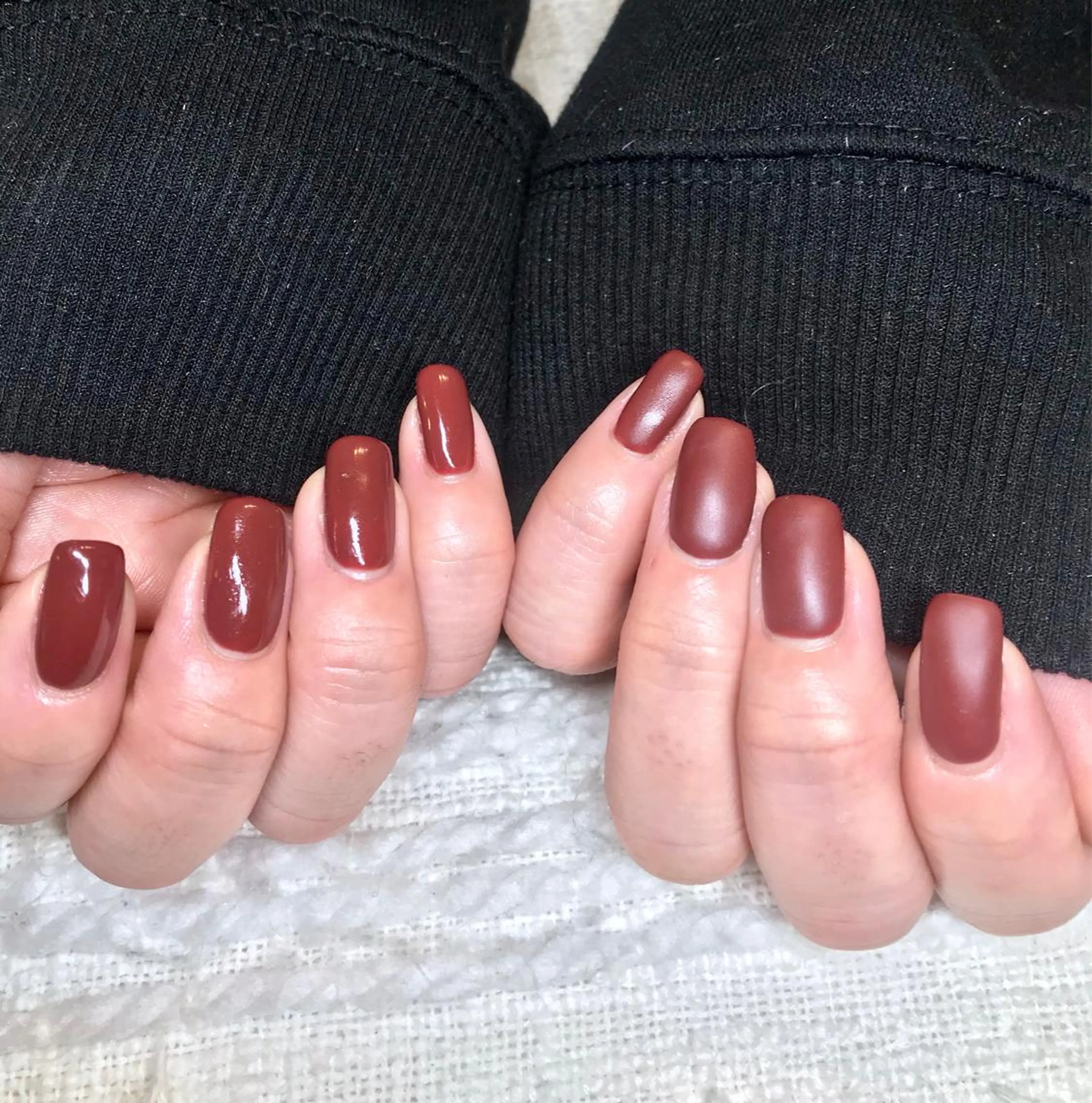 ミディアム カラー パーマ ヘアアレンジ ネイル マツエク・マツパ テラコッタ マットネイル ハンドネイル ハンドケア nail&eye Aoのマツエク・マツパデザイン