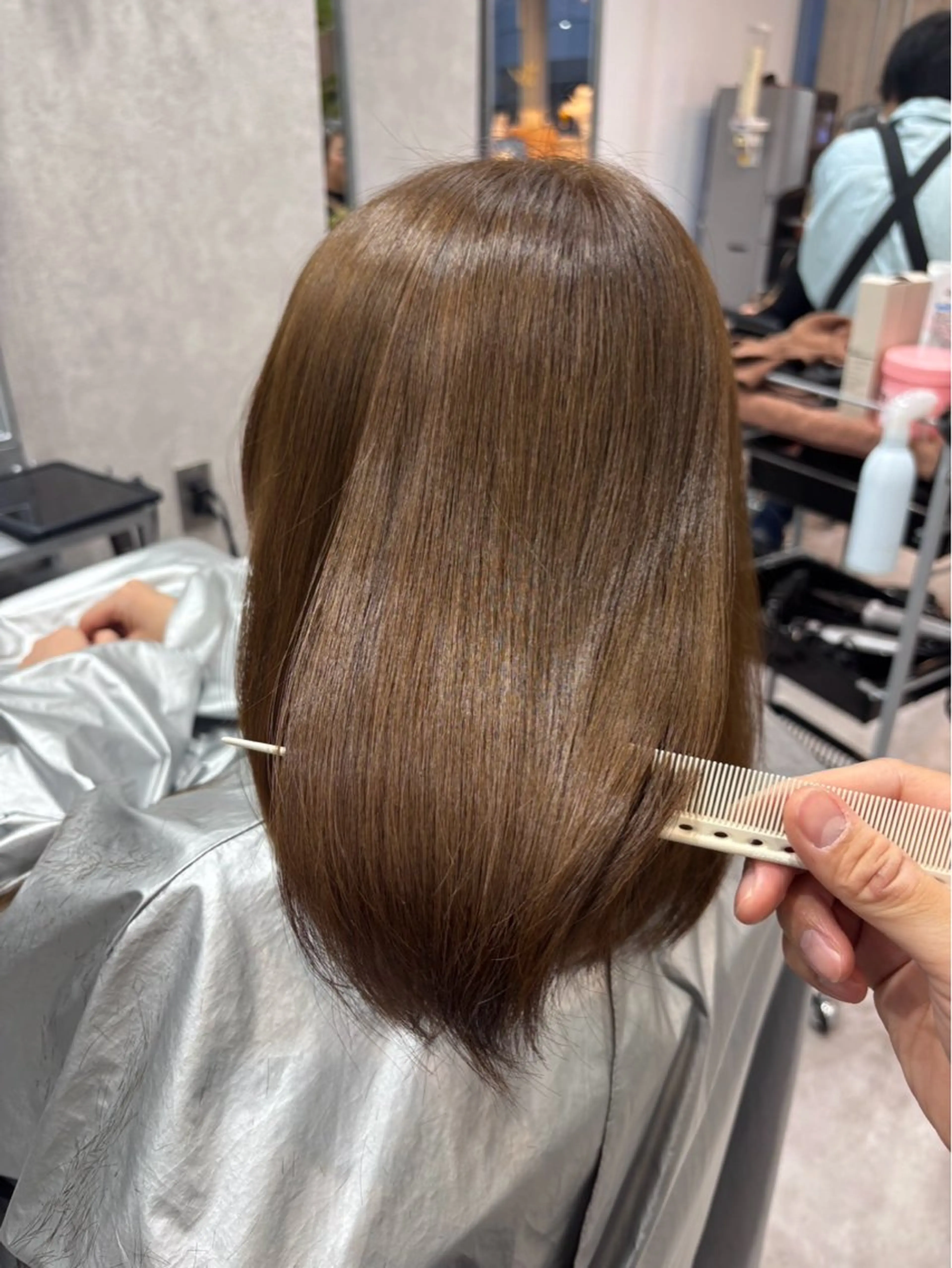 ミディアム 縮毛矯正 モテ髪❤️‍🔥 垢抜け美容師/駿瑛のヘアスタイル