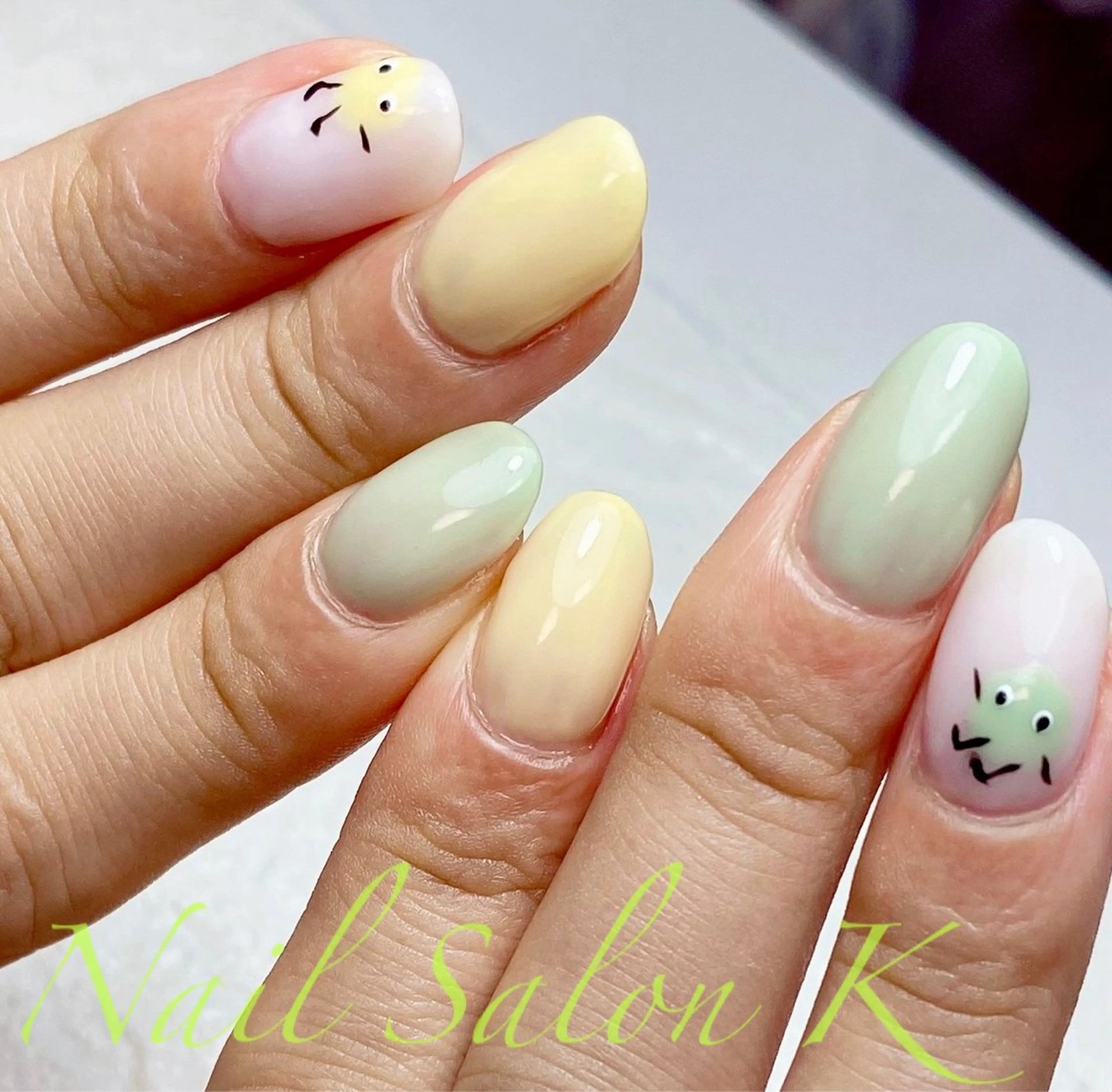 ネイル パステルネイル 黄色 ハンドネイル Nail Salon K 🧸美爪育成のネイルデザイン