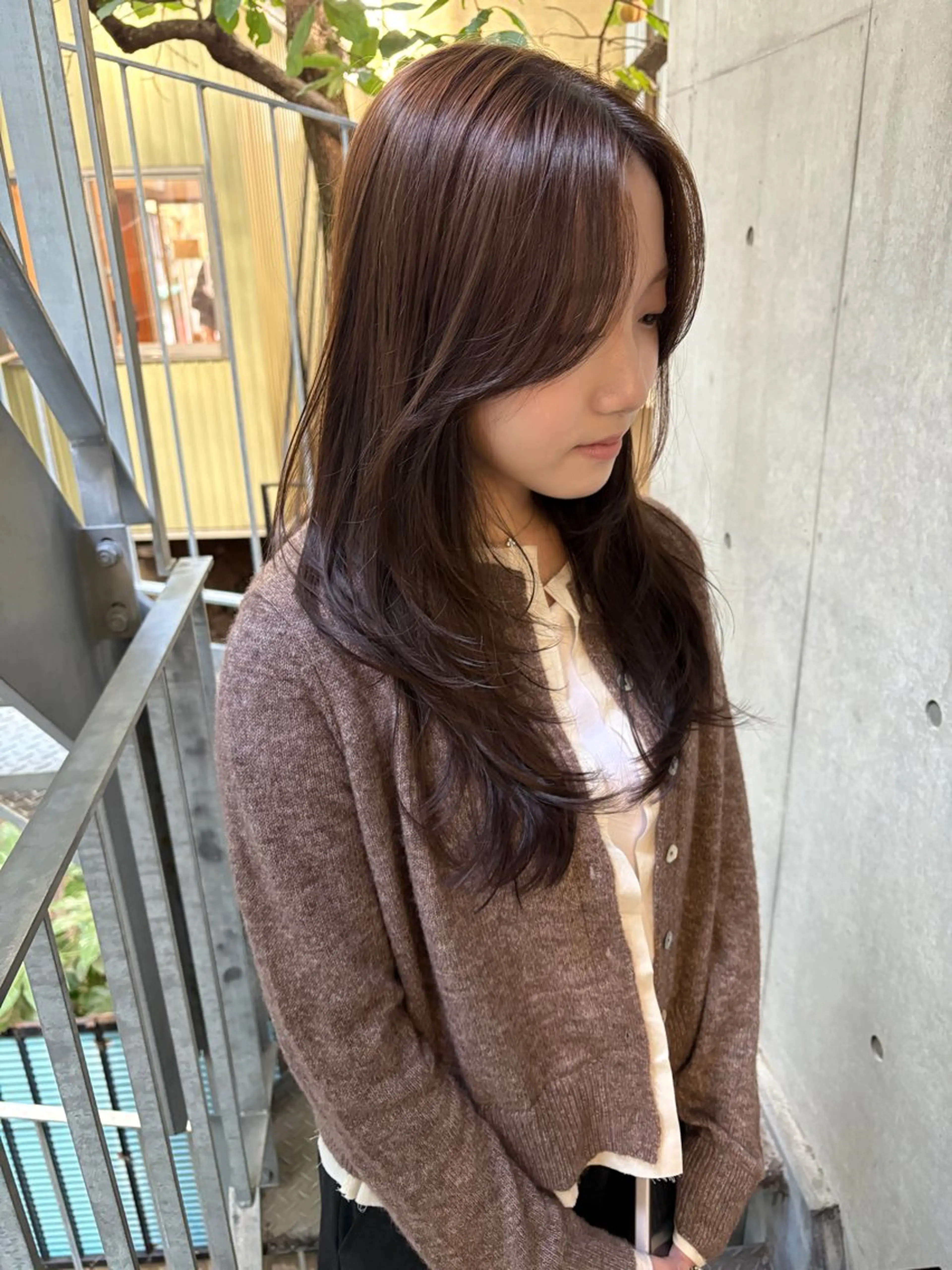 ロング カラー ベージュカラー オリーブベージュ レイヤーカット カット ヘアカラー yuuna/ ハッシュカット🎀のヘアスタイル