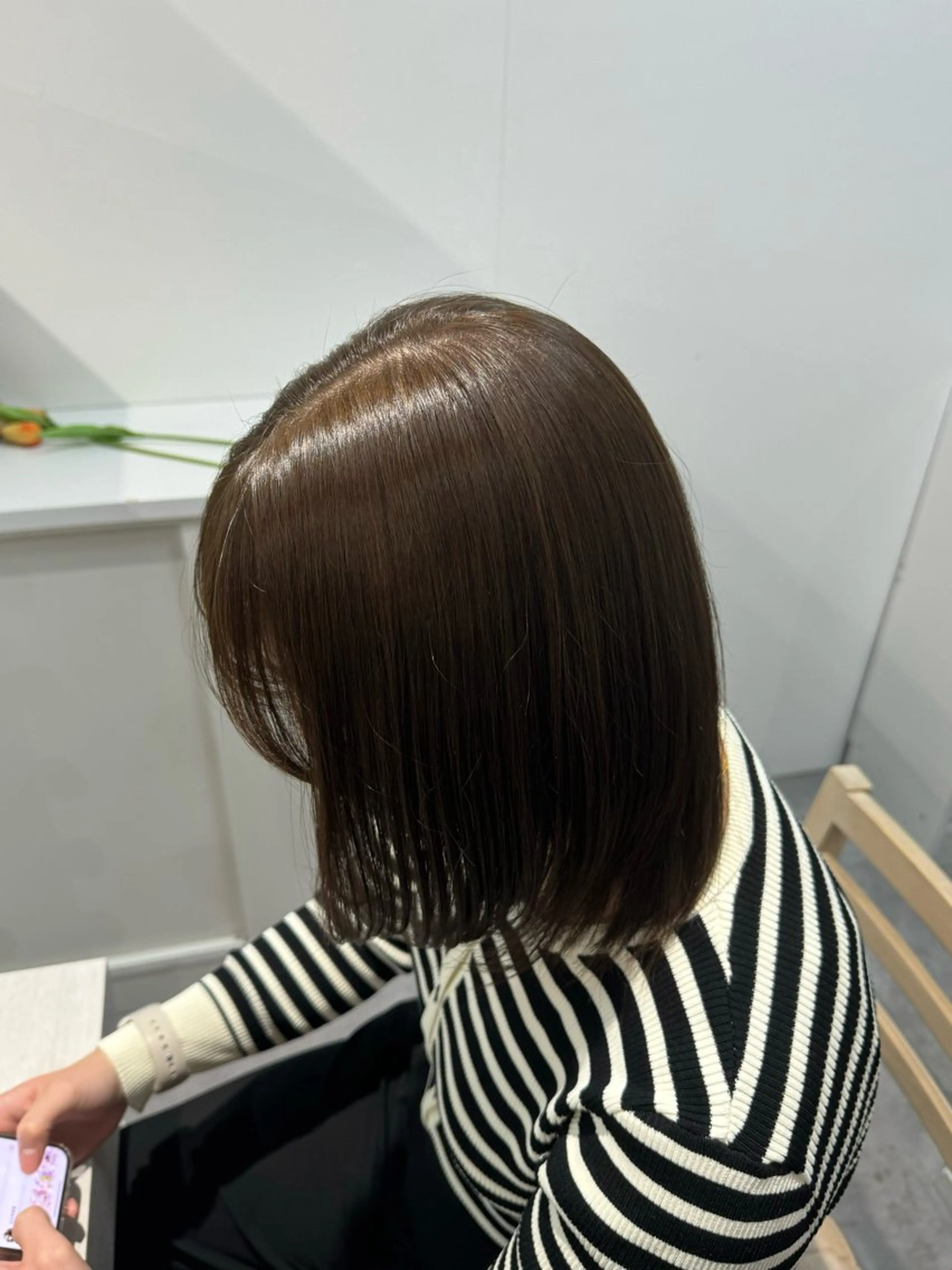 ミディアム レイヤーカット/ 艶カラー/山内一暉のヘアスタイル