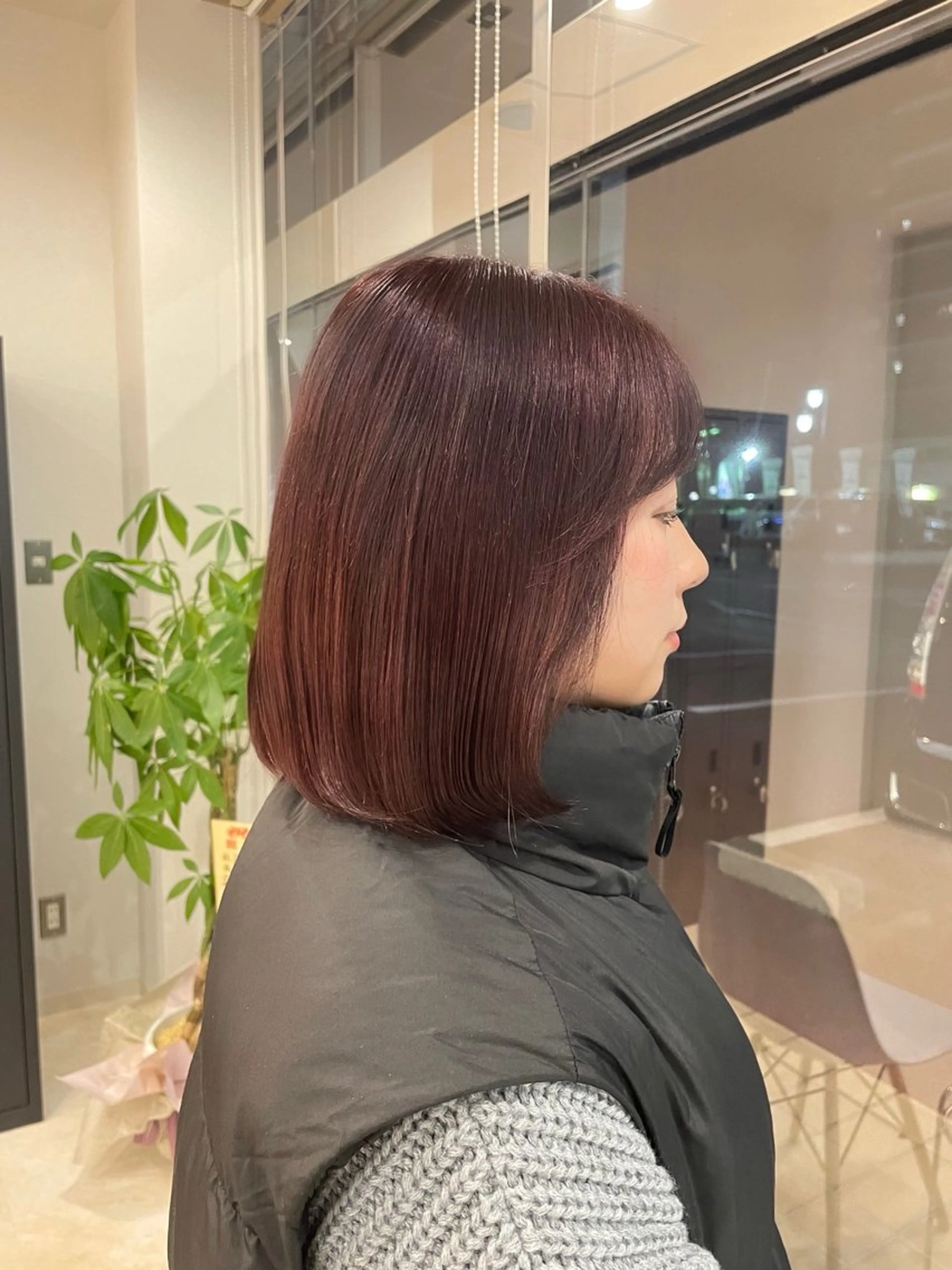 カラー レッドカラー cyaco g所属・大原 望愛のヘアスタイル