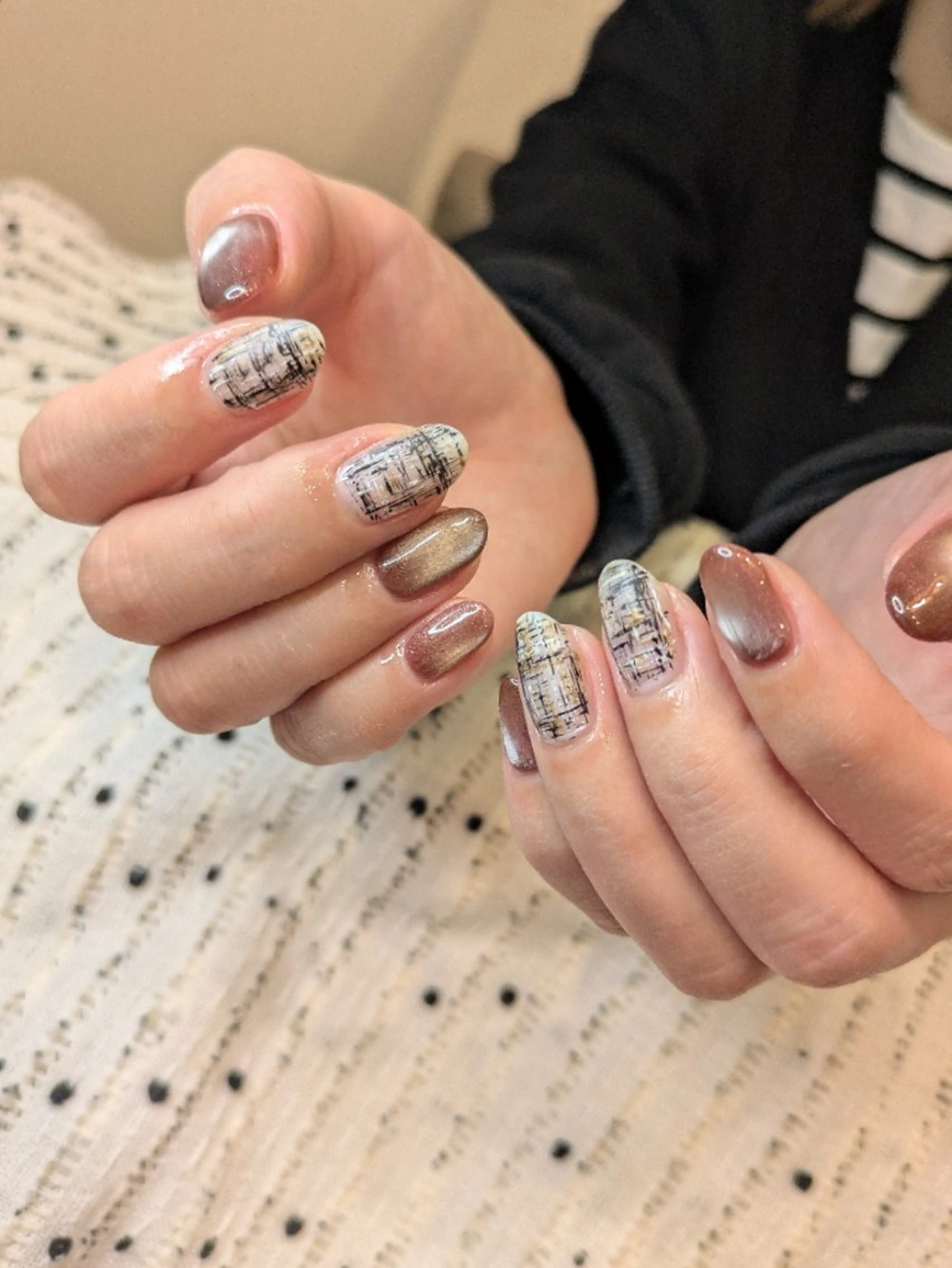 ネイル ツイードネイル こもり さくらのネイルデザイン