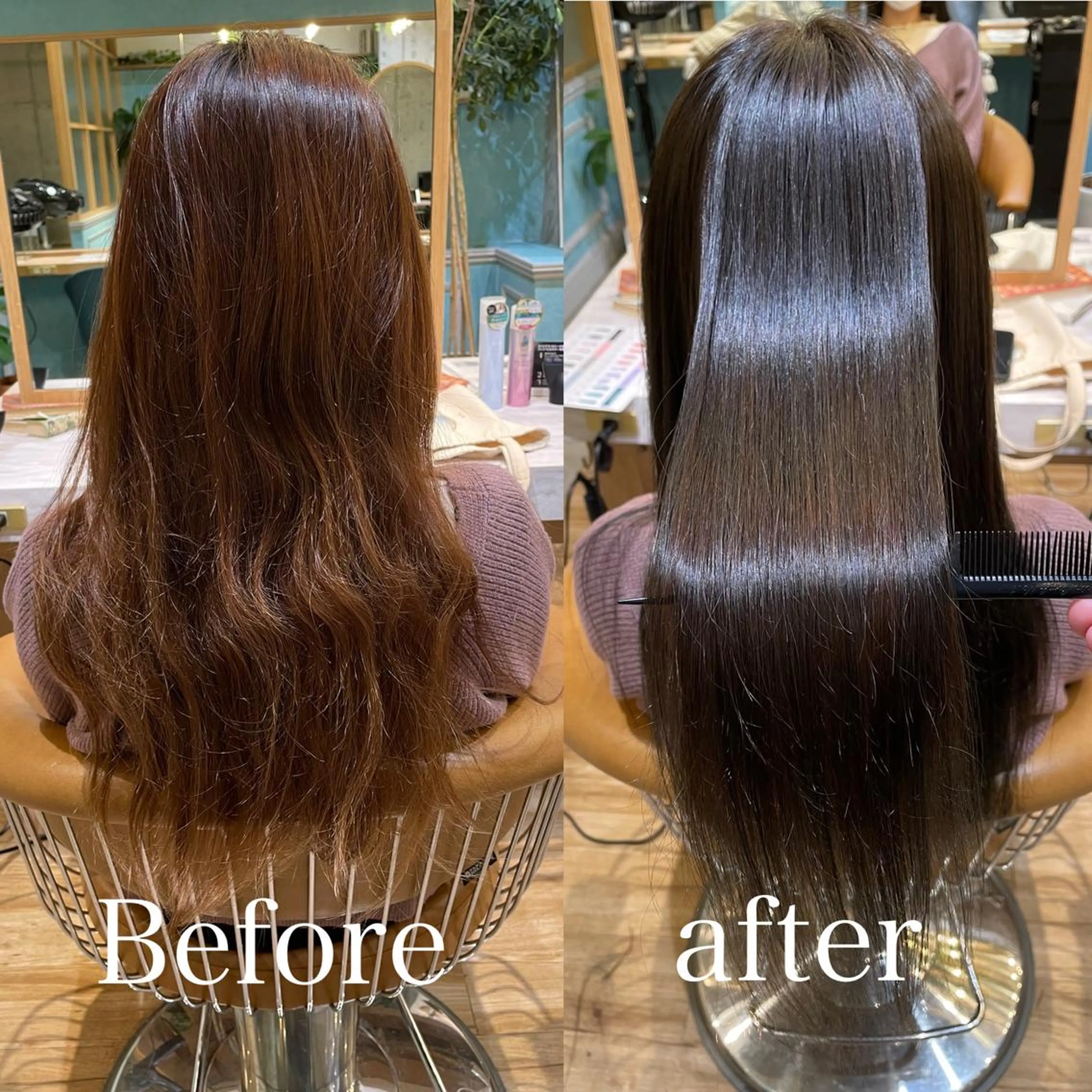 セミロング カット ヘアカラー 縮毛矯正 トリートメント 山本翔一郎 韓国顔周りレイヤーのヘアスタイル