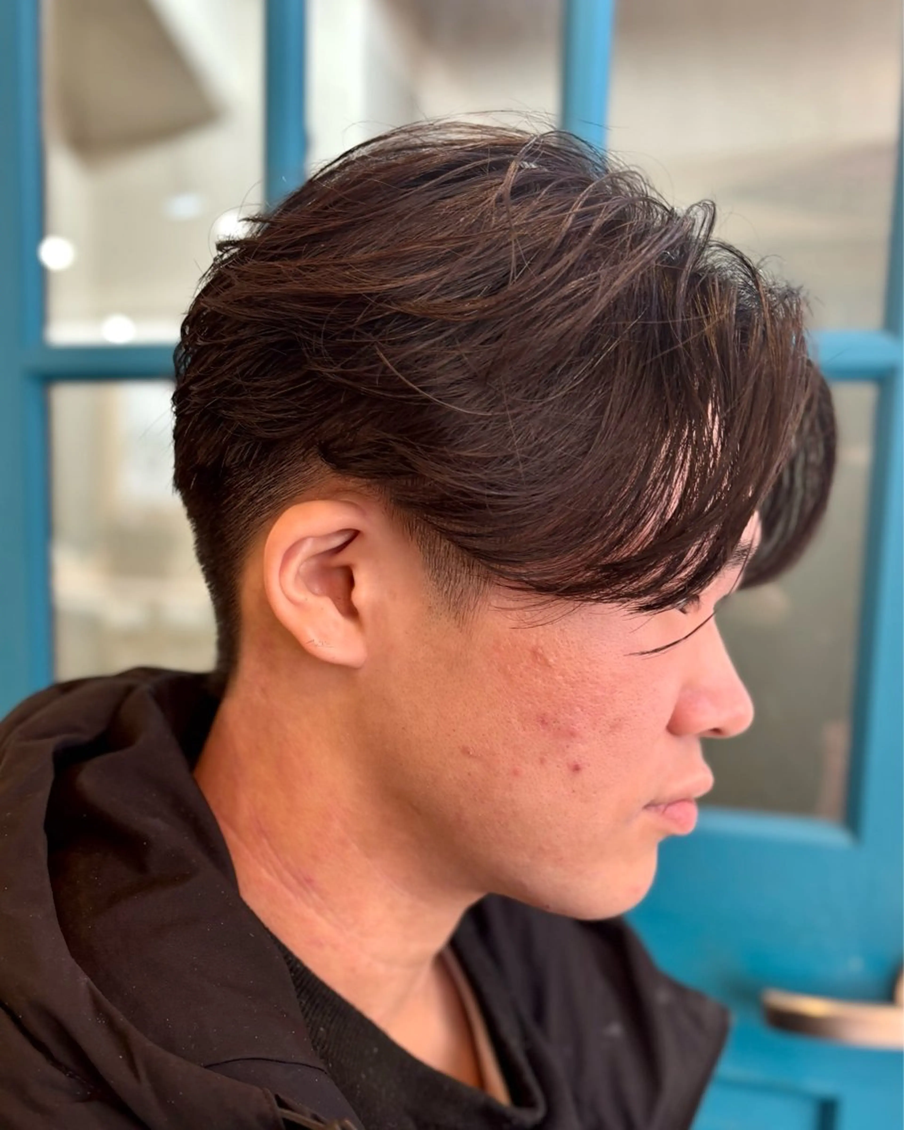 パーマ ニュアンスパーマ カット パーマ ショート、韓国メンズ ヘアのかつらぎのヘアスタイル