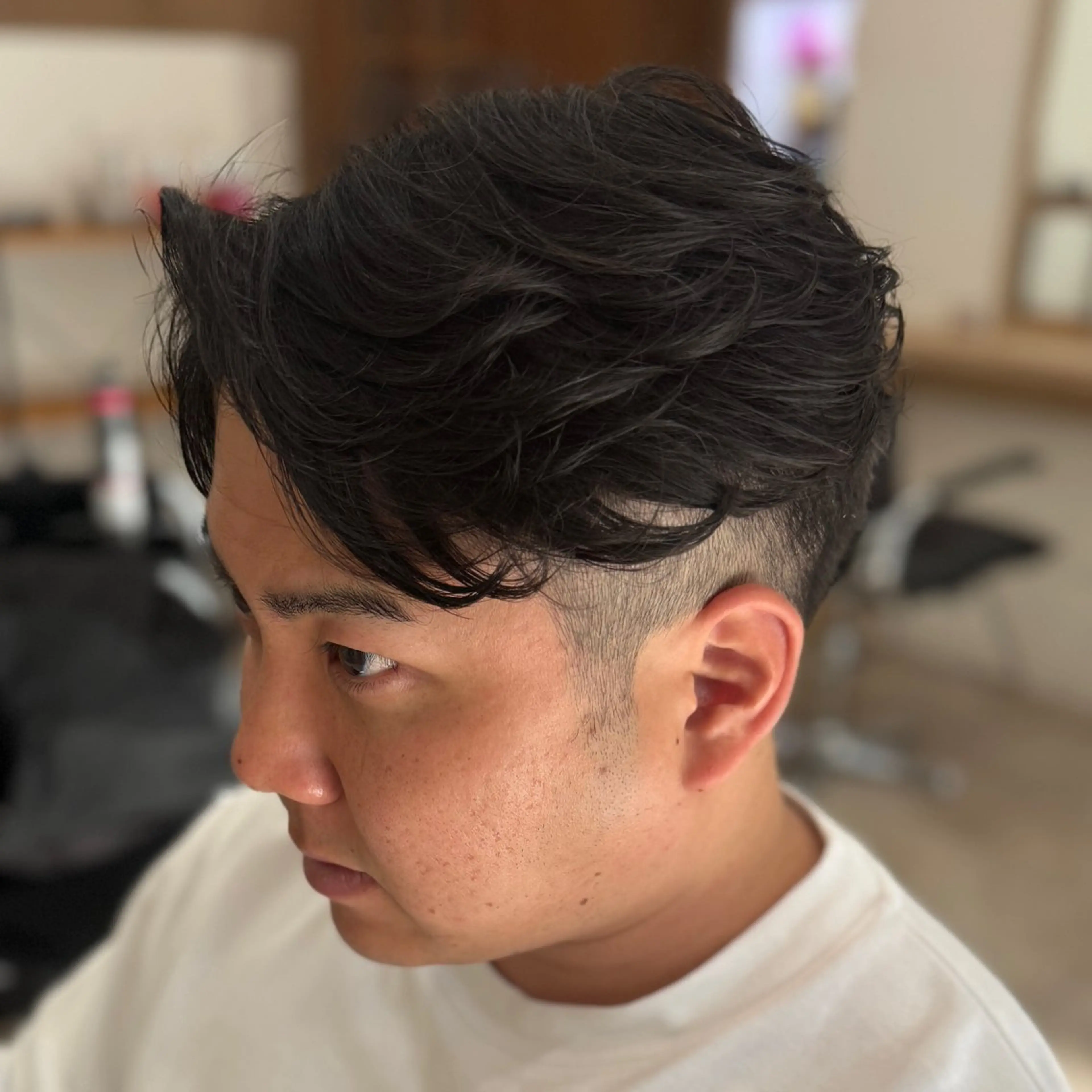 ミディアム パーマ 山中 翔平のヘアスタイル