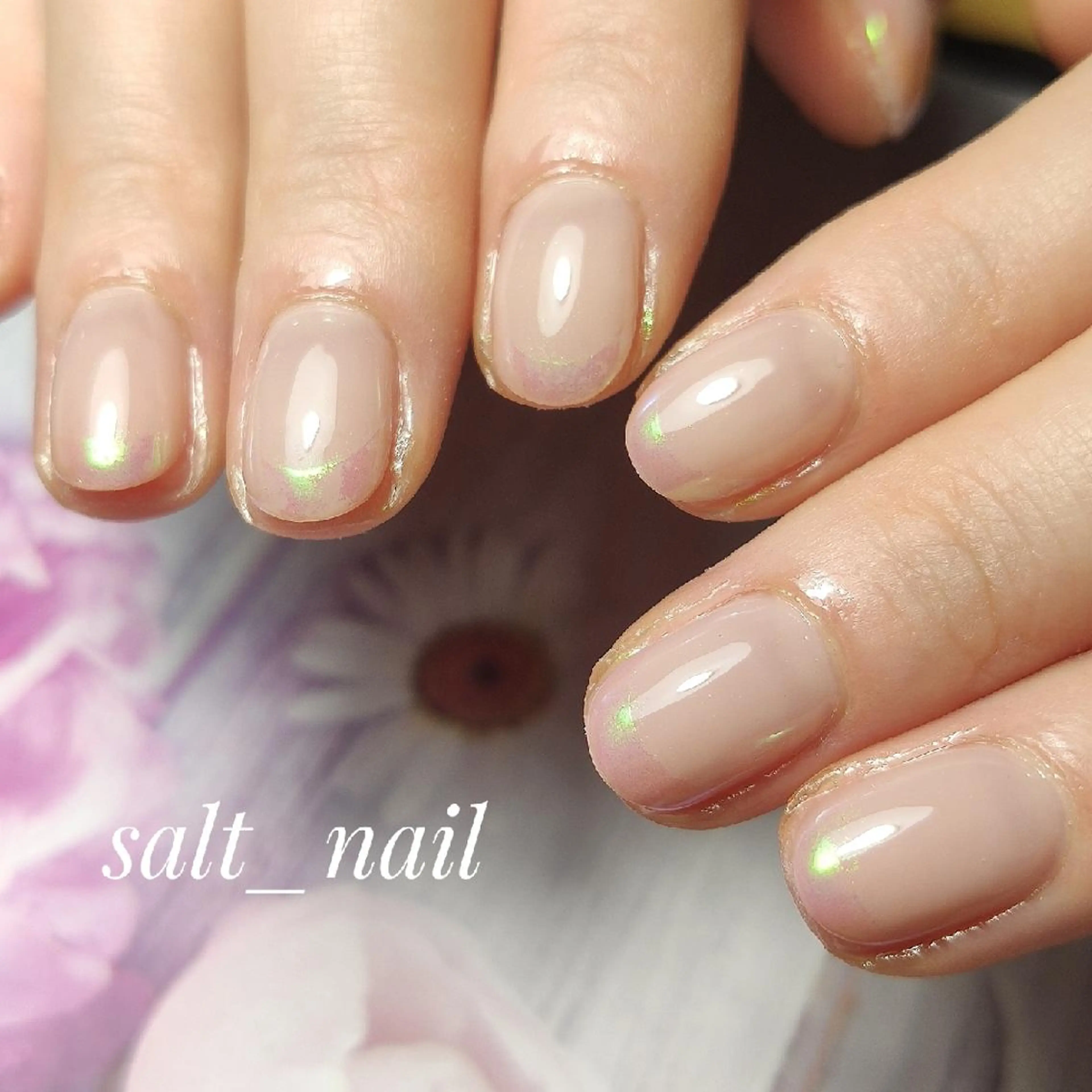 ネイル オーロラネイル フレンチネイル ハンドネイル 個人サロン saltnailのネイルデザイン