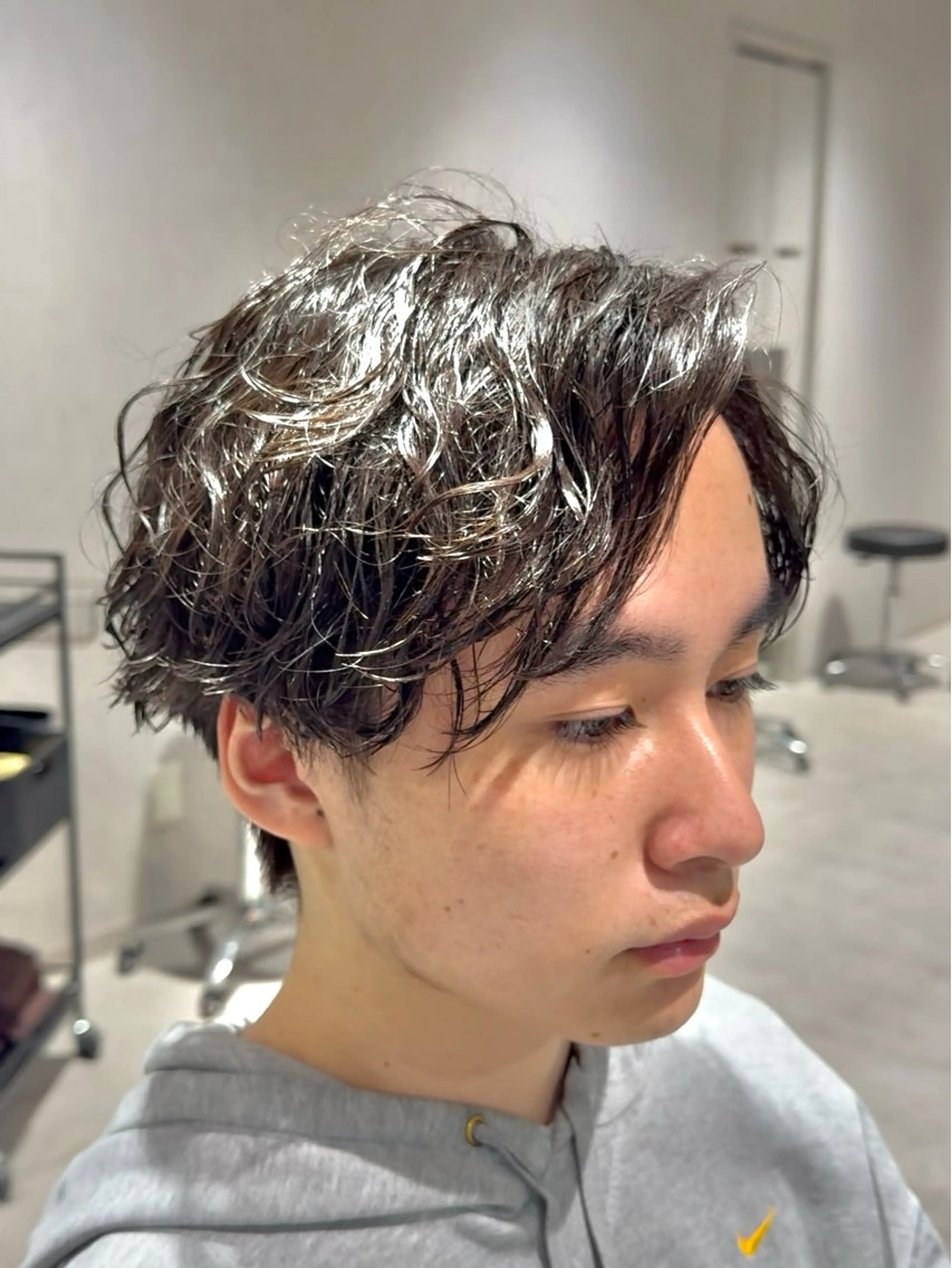 ショート パーマ メンズ メンズパーマ 波巻きパーマ メンズウルフカット ウルフカット メンズパーマ職人 パーマ🔥ritaのヘアスタイル