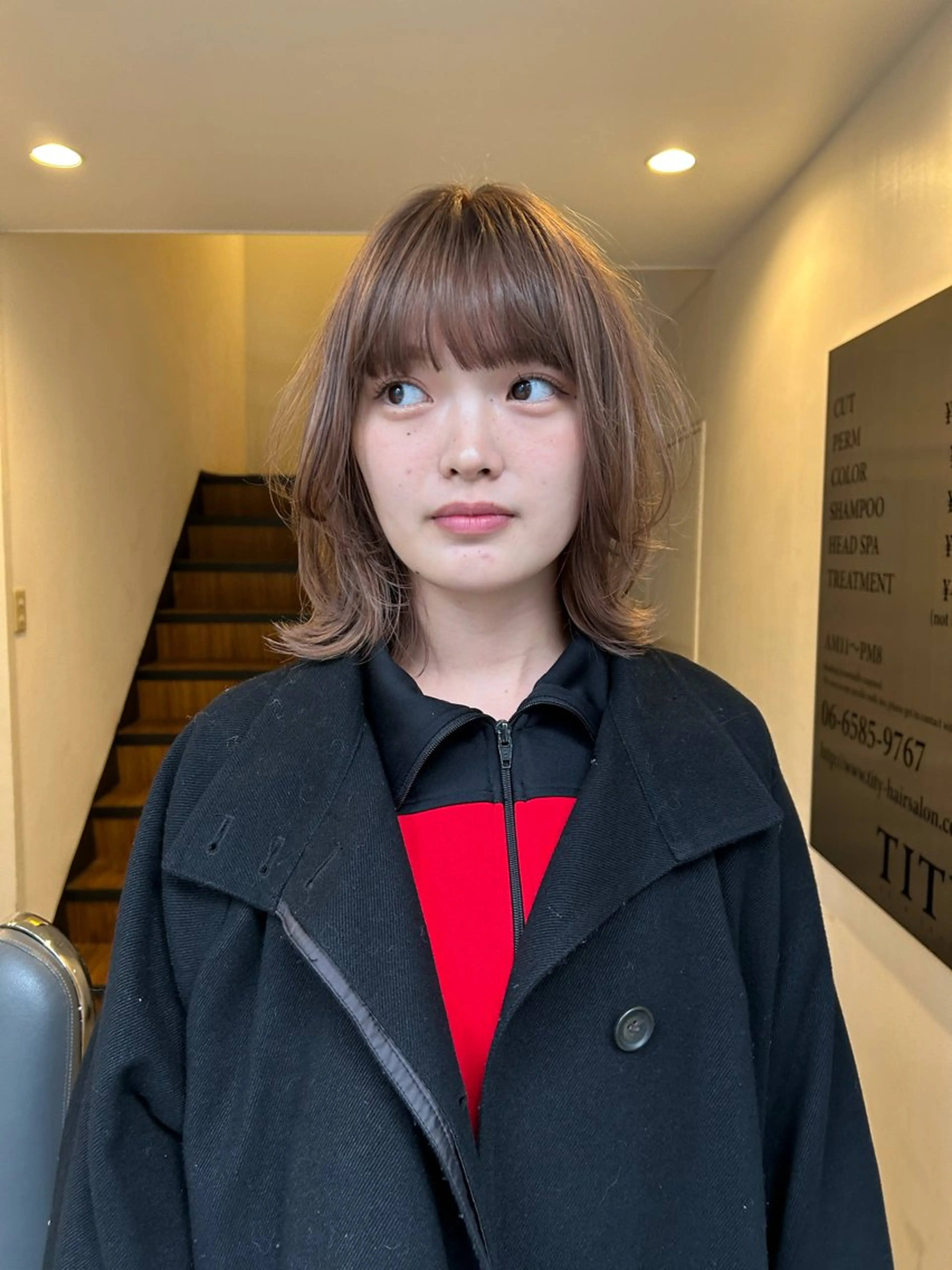 ミディアム カラー ヘアカラー hen所属・心斎橋/レイヤー/ ブリーチ/モエのヘアスタイル