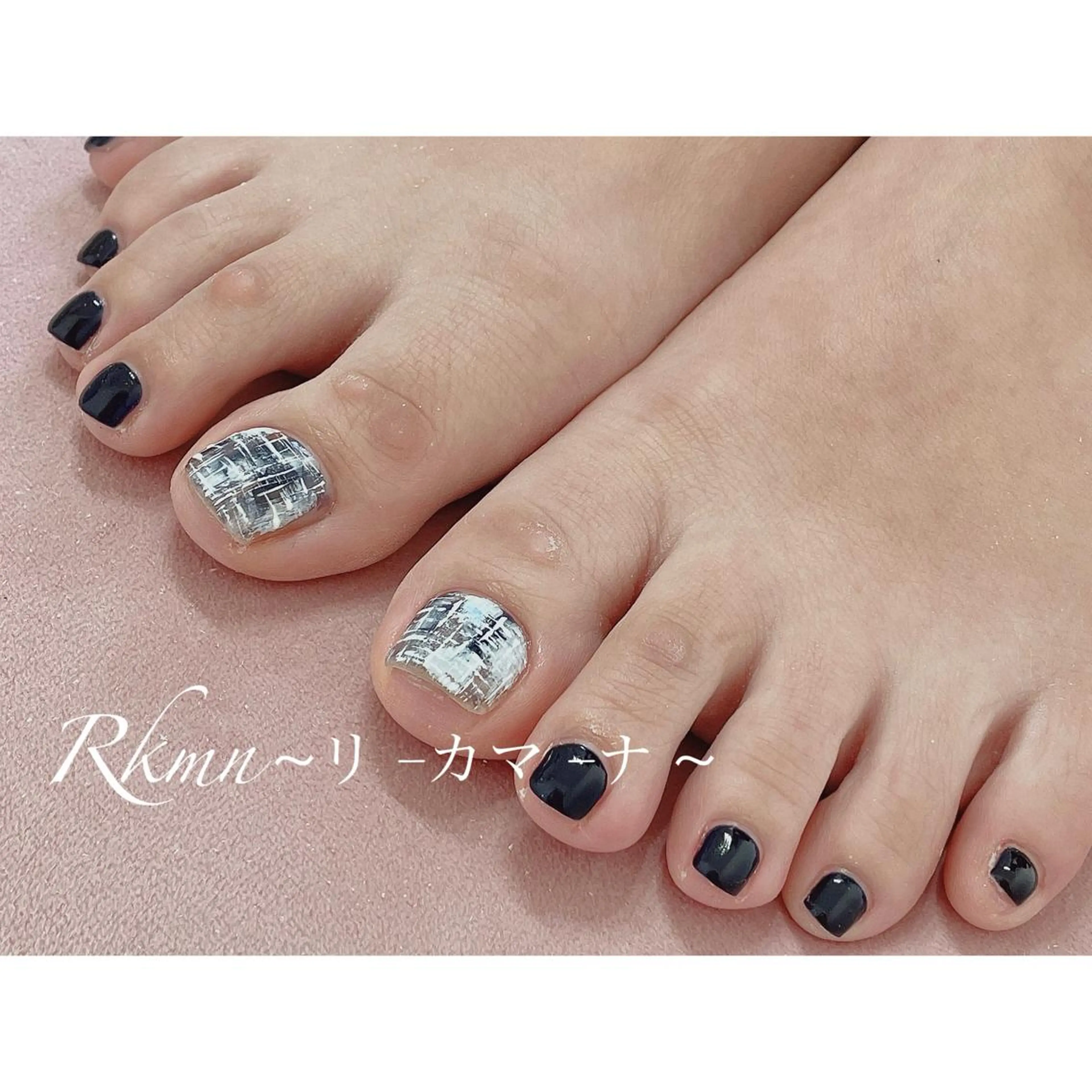 ネイル アートネイル フットネイル 春ネイル ツイードネイル Rkmn ~リ-カマ-ナ~のネイルデザイン