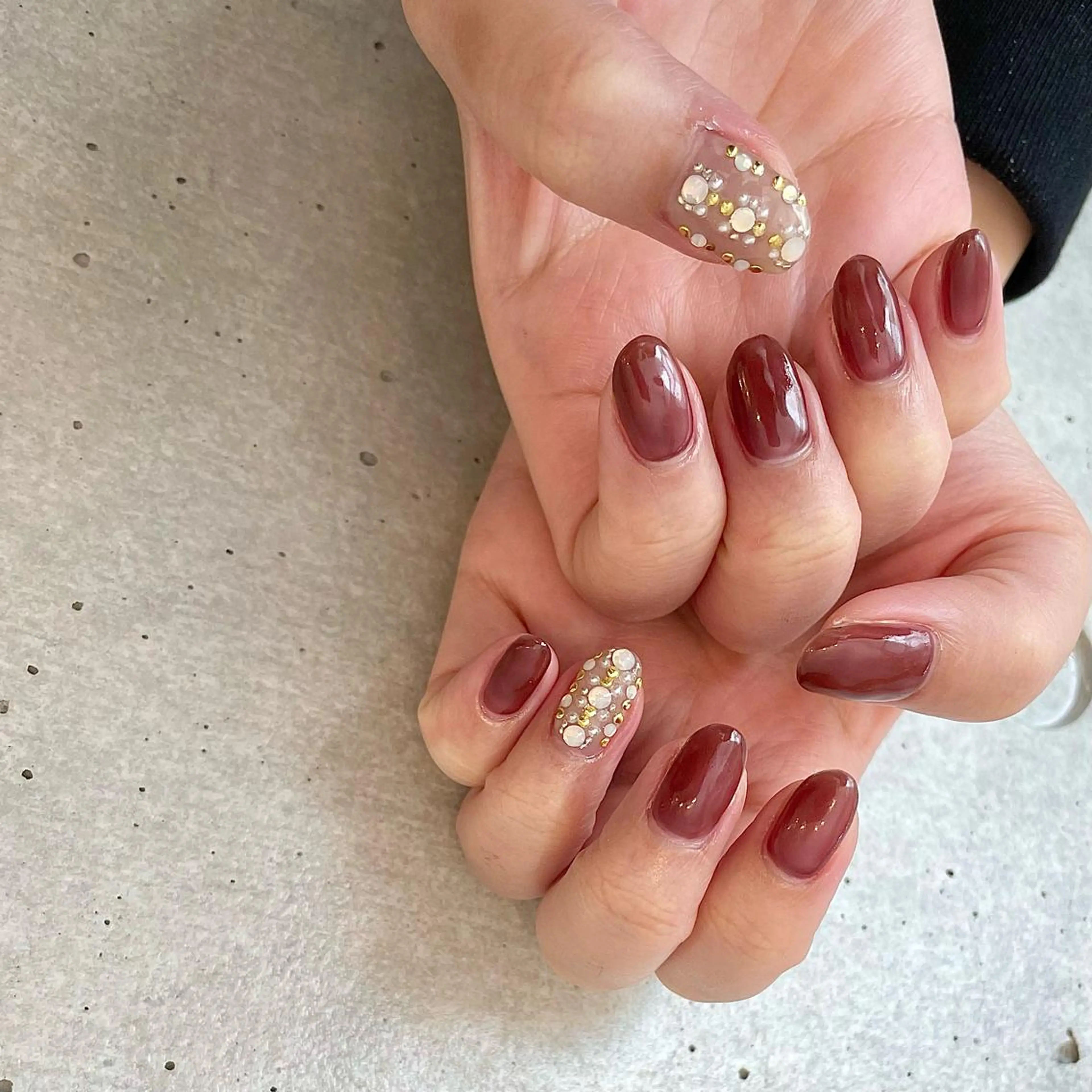 ミディアム カラー パーマ ヘアアレンジ メンズ キッズ ネイル マツエク・マツパ アイブロウ ブラウンカラー カラーマツエク ブラウン ハンドネイル ハンドケア nail&eye Aoのマツエク・マツパデザイン