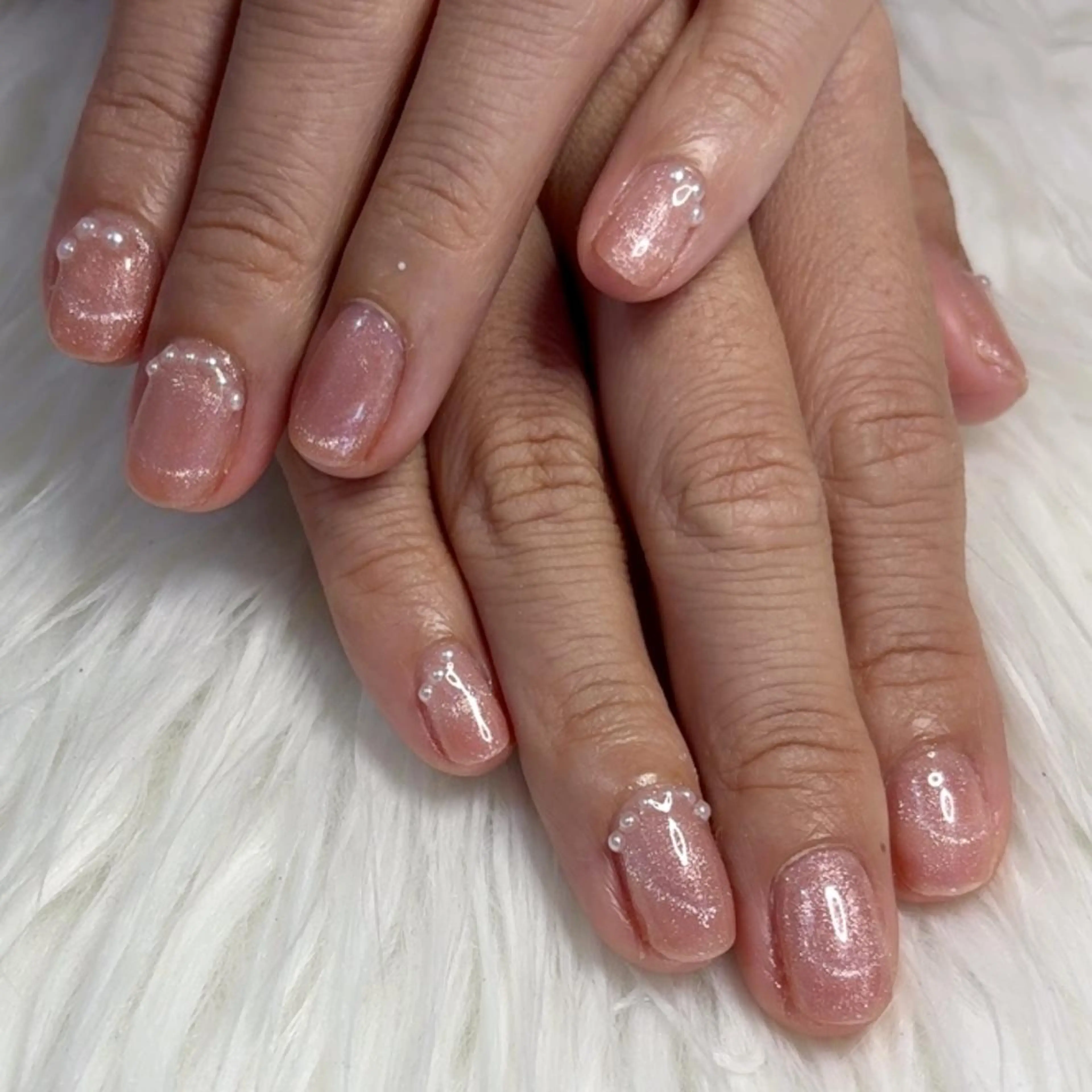 ネイル オフィスネイル ピンク シンプルネイル 菊嶋 文代のネイルデザイン