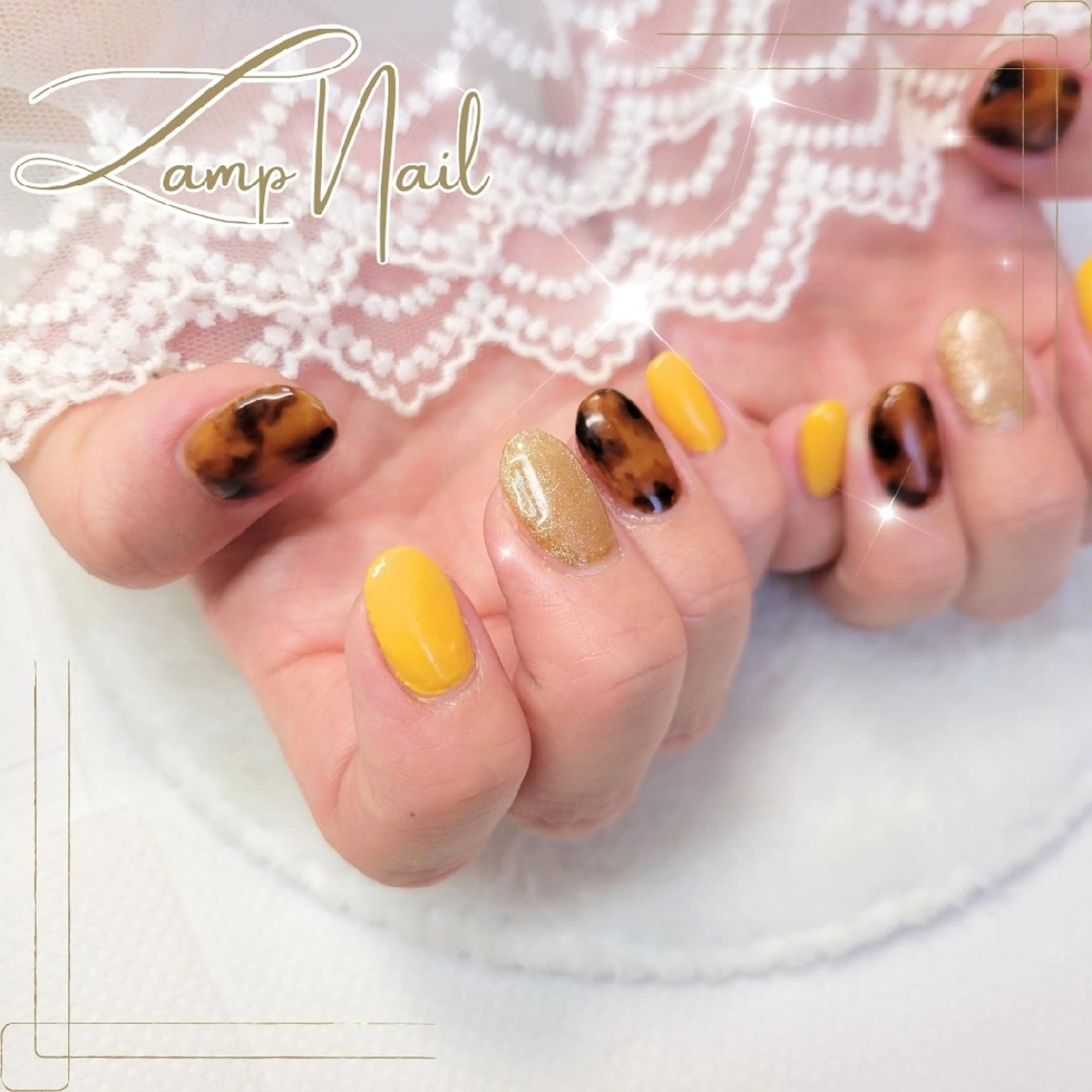 ネイル べっ甲ネイル ハンドネイル Lamp Nailのネイルデザイン