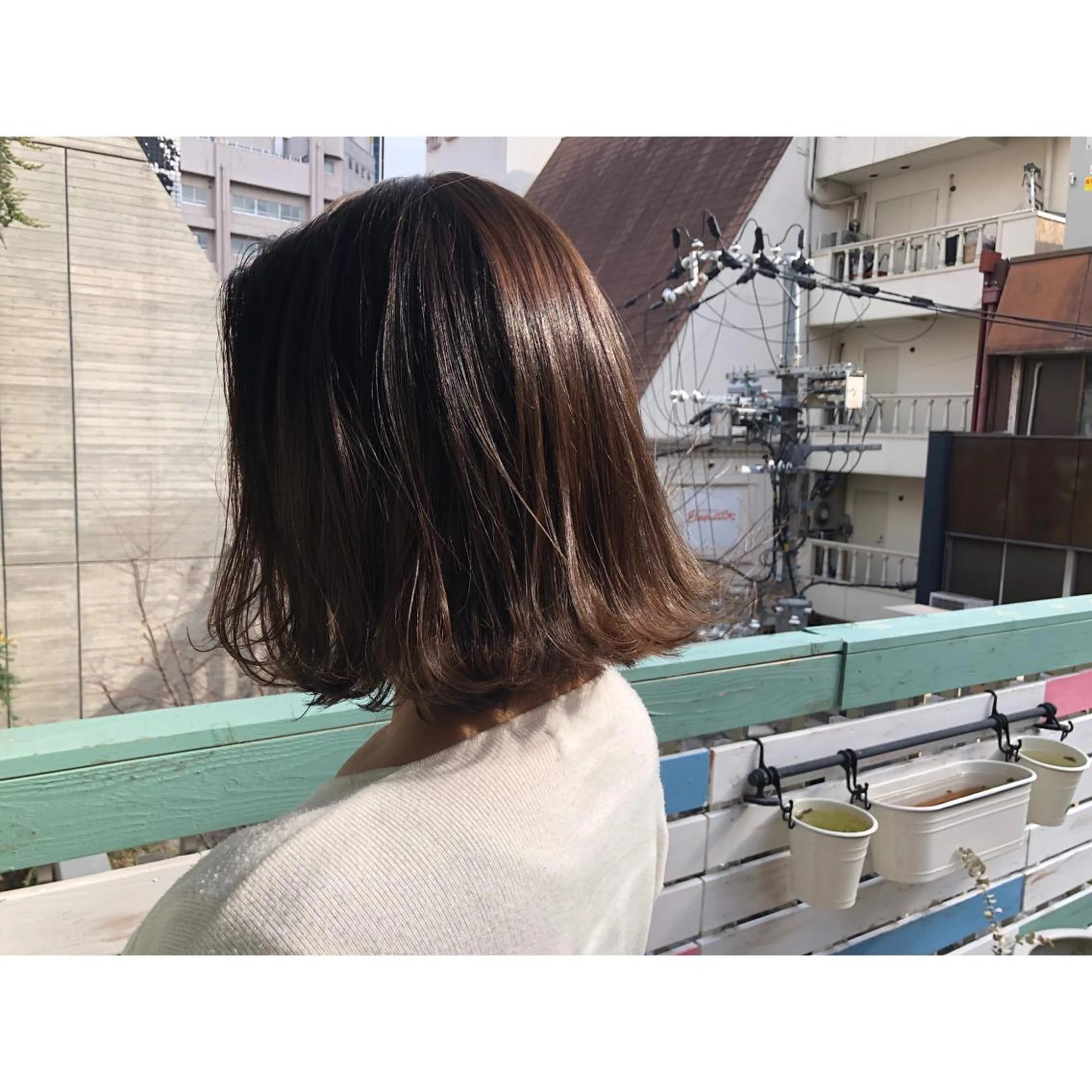 ミディアム カラー パーマ ヘアアレンジ 藤井 菜緒のヘアスタイル