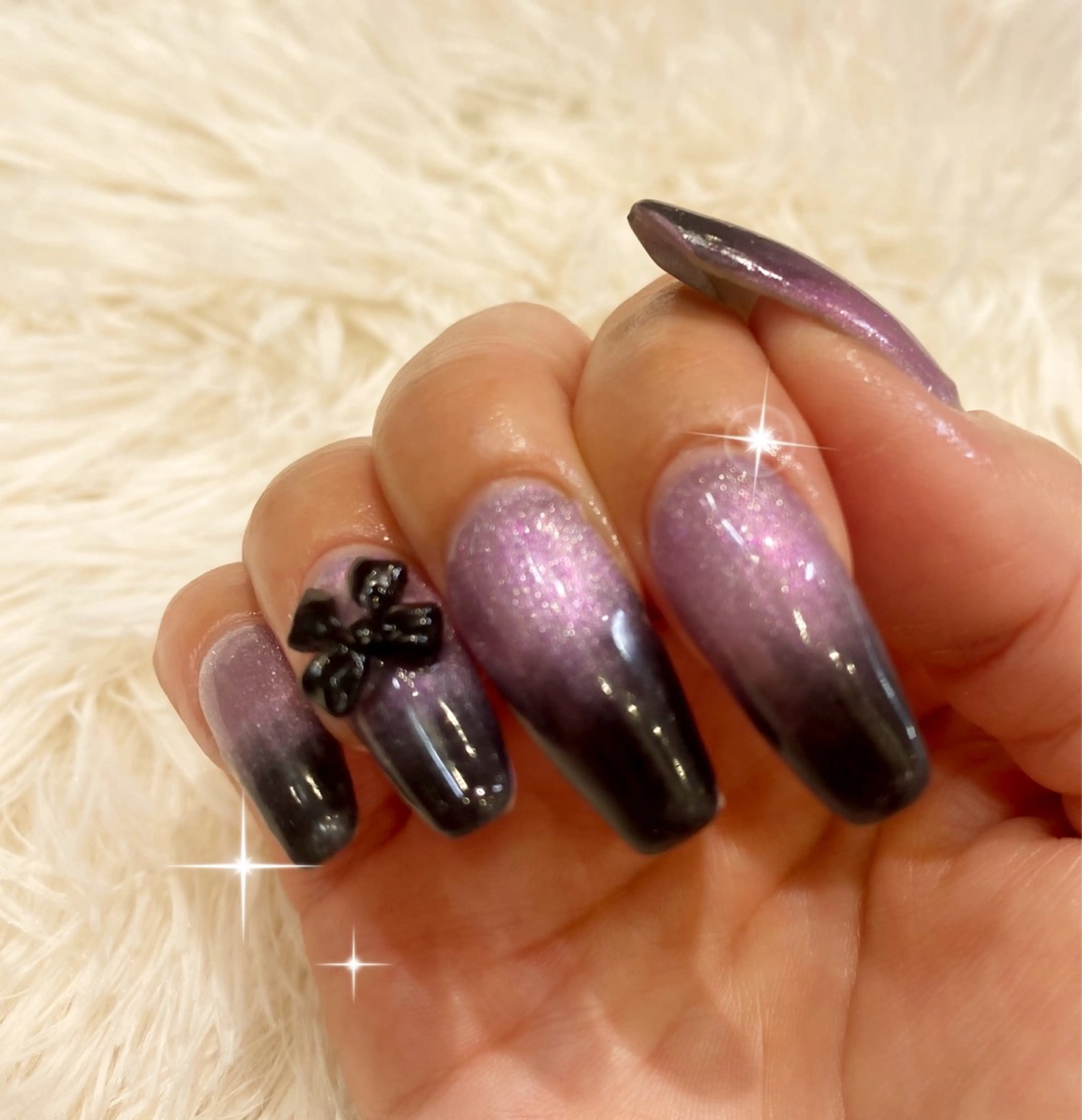 ネイル マグネットネイル リボン ハンドネイル ネイルサロン nail_upのネイルデザイン