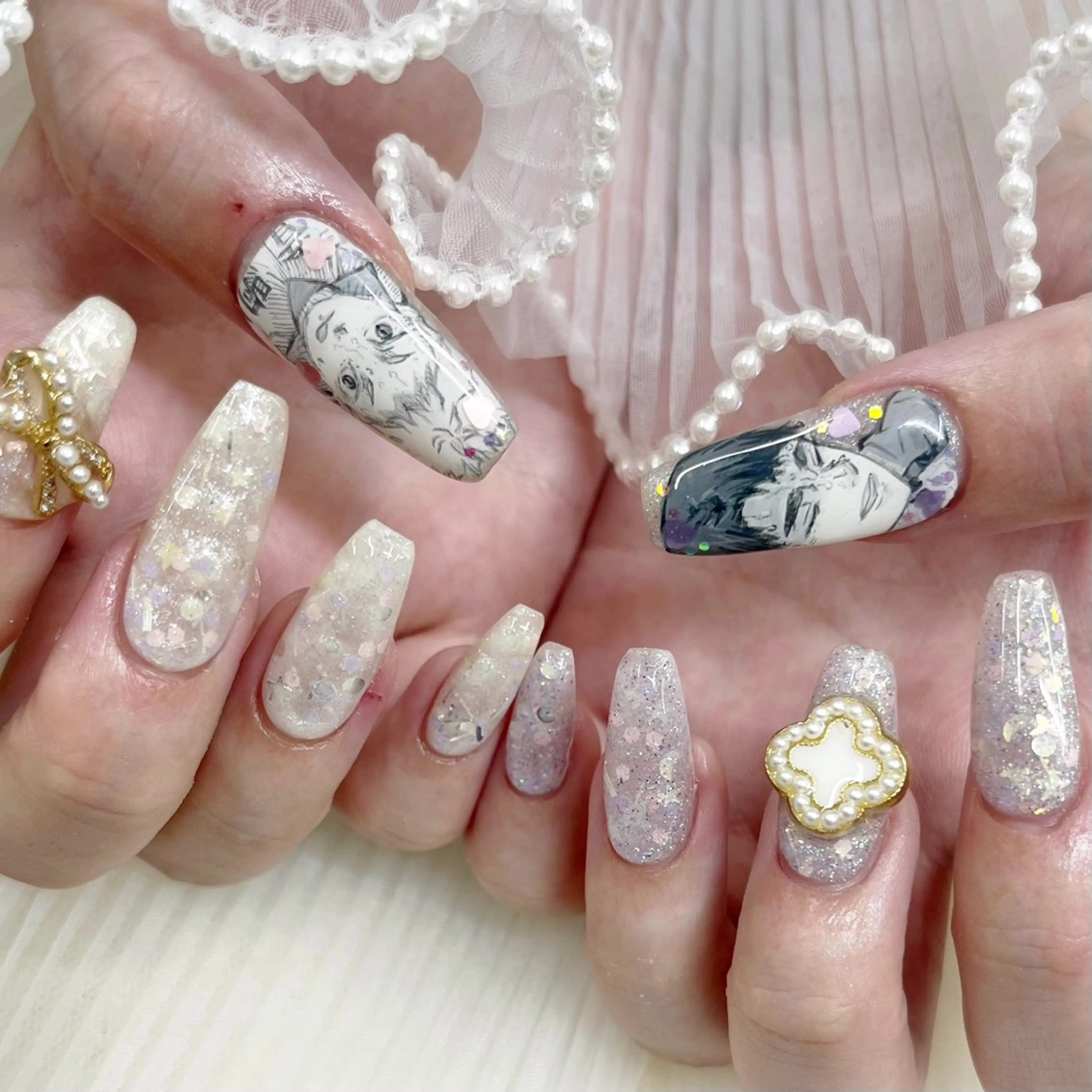 ロング ネイル ハンドネイル 池袋痛ネイル Nok. 渡辺のネイルデザイン