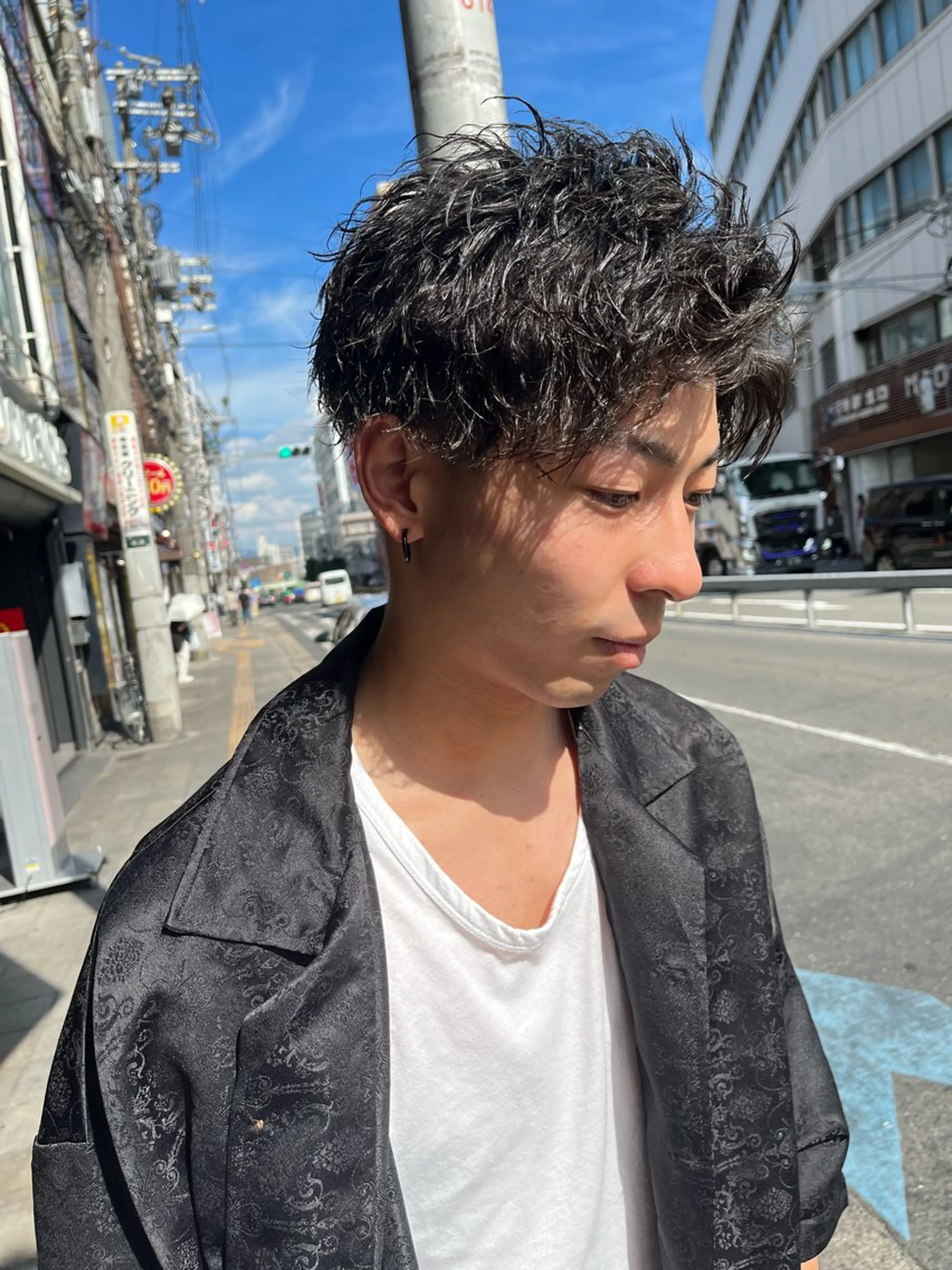 ショート パーマ メンズ メンズパーマ メンズツイストパーマ ツイストパーマ カット パーマ AVANCE.難波 店長 松元のヘアスタイル