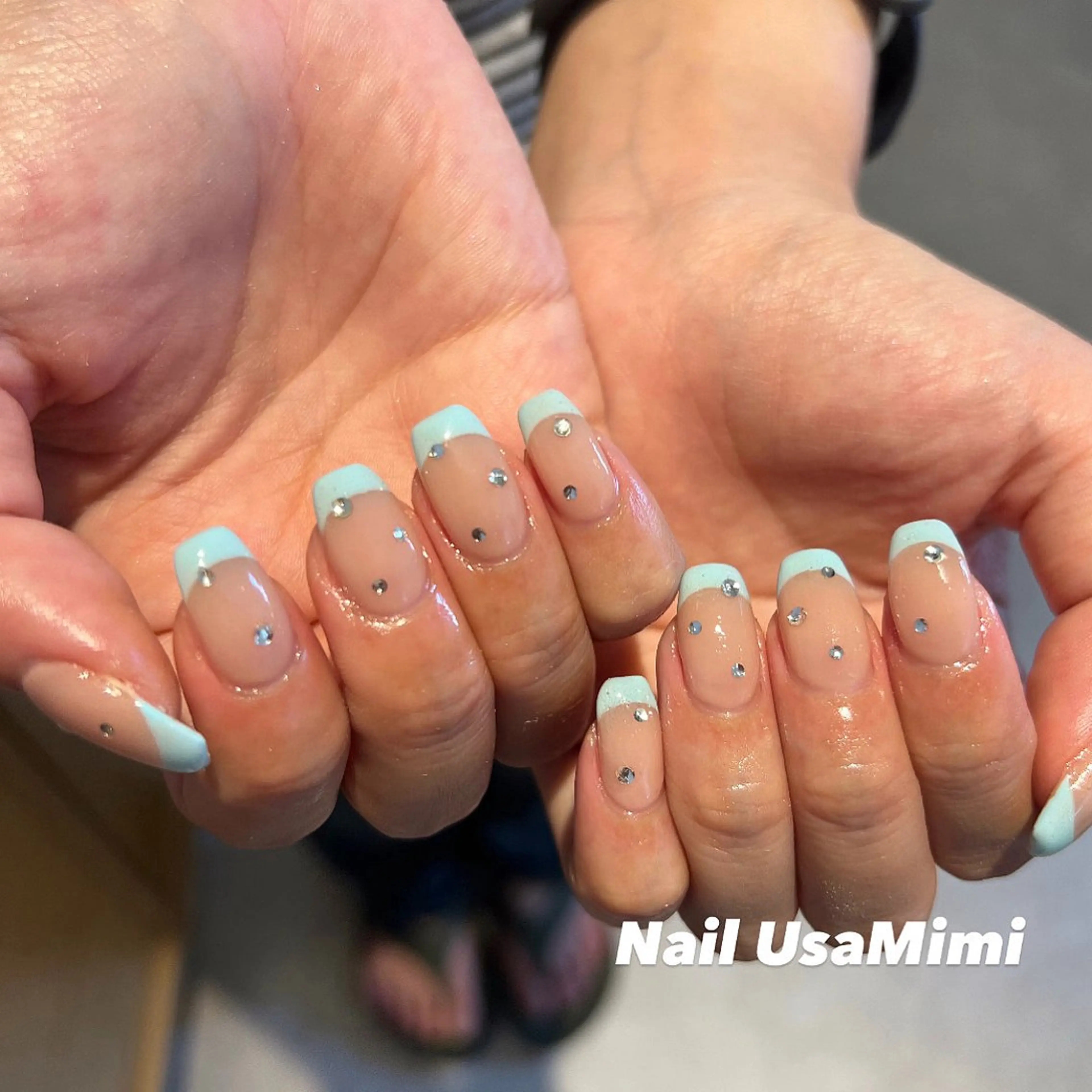 ネイル アートネイル オーロラネイル チークネイル フレンチネイル ジェルネイル 本町NailUsa Mimi RIKOのネイルデザイン