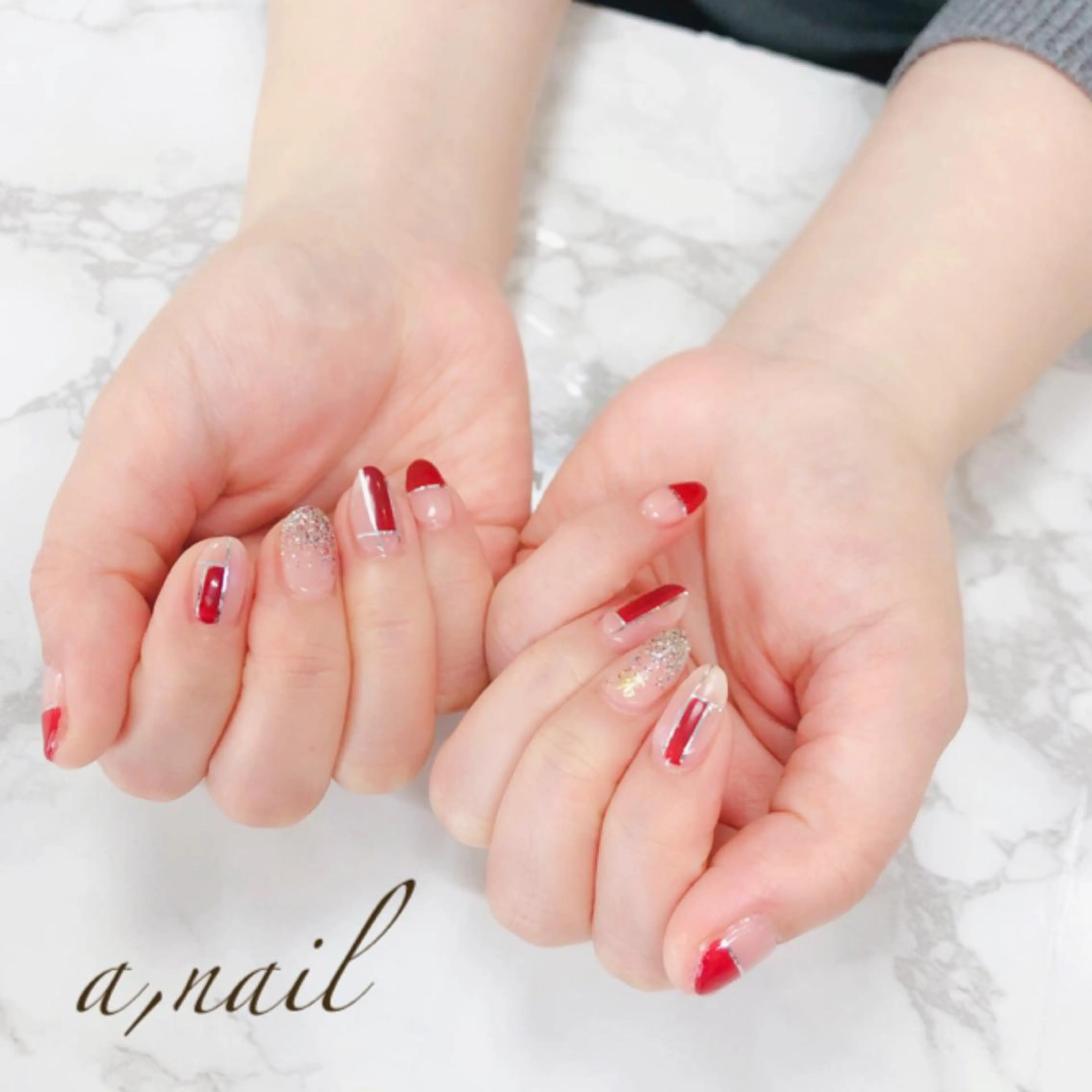 ネイル フットネイル ラメ(グリッター) ニュアンスネイル オフィスネイル ワンカラーネイル フットネイル ネイルサロン エーネイルのネイルデザイン