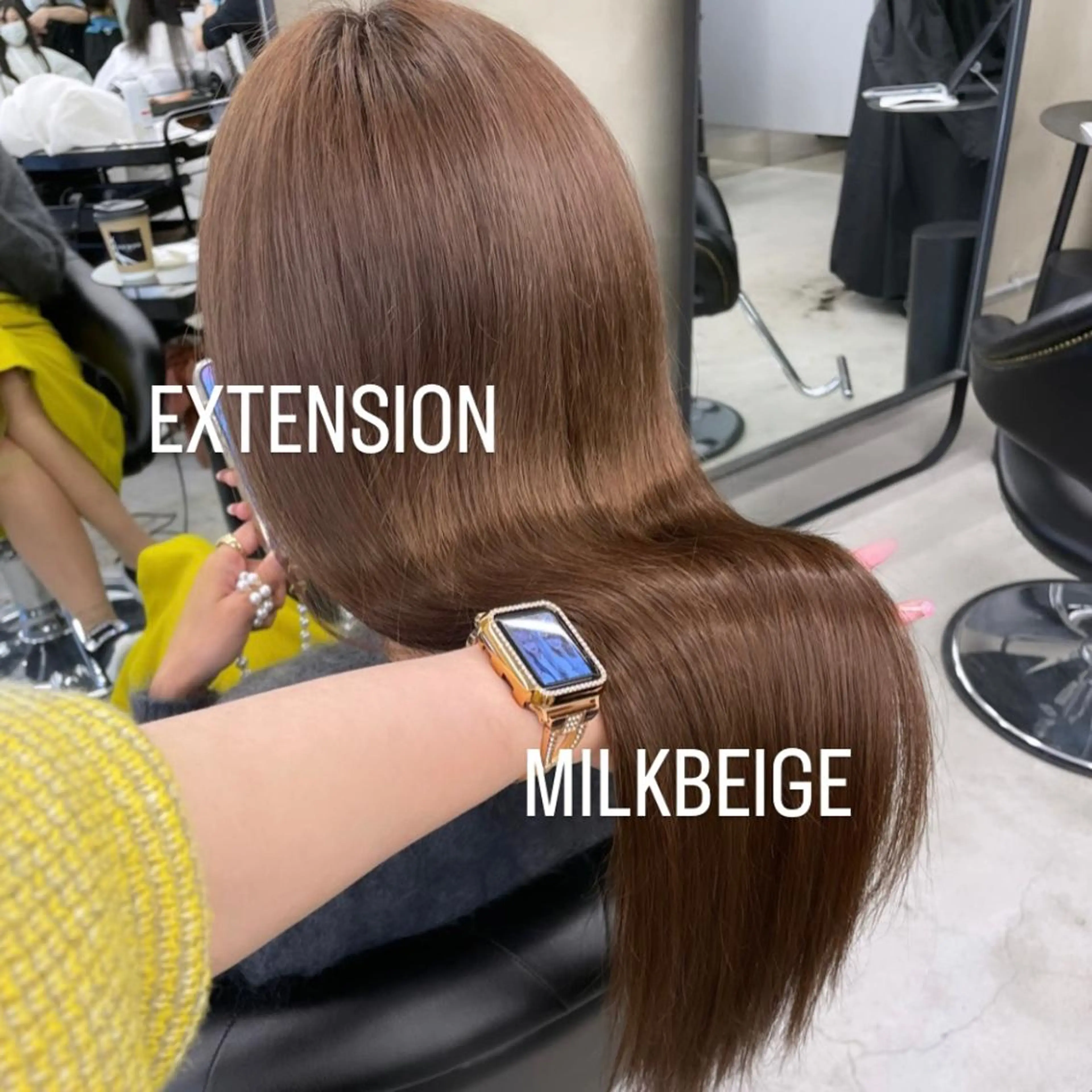 ロング カラー エクステ エクステ🩵ブリーチ 韓国ヘア🩵KAEのヘアスタイル