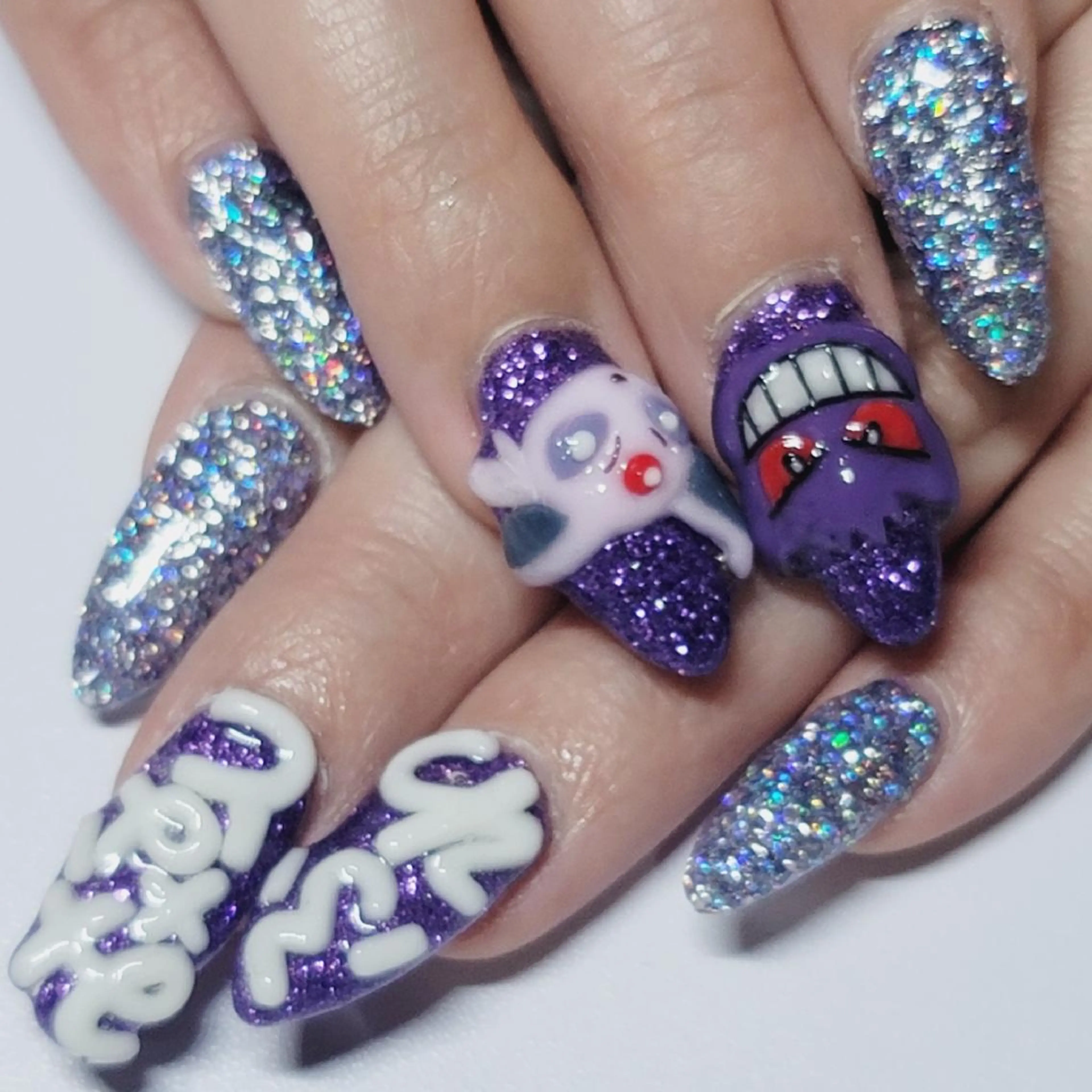 ネイル アートネイル ラメ(グリッター) パープル ハンドネイル よしだ ひろきのネイルデザイン