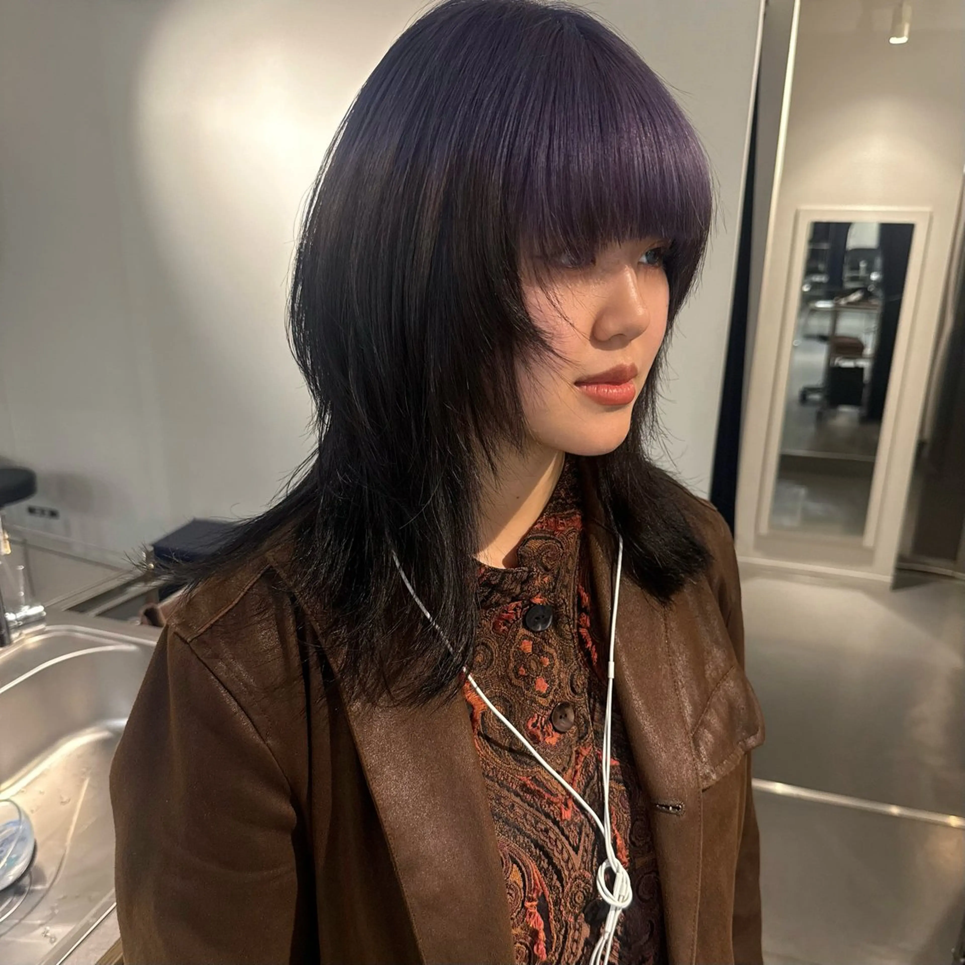 セミロング カラー ヘアアレンジ カット ヘアカラー トリートメント Mizobe misakiのヘアスタイル