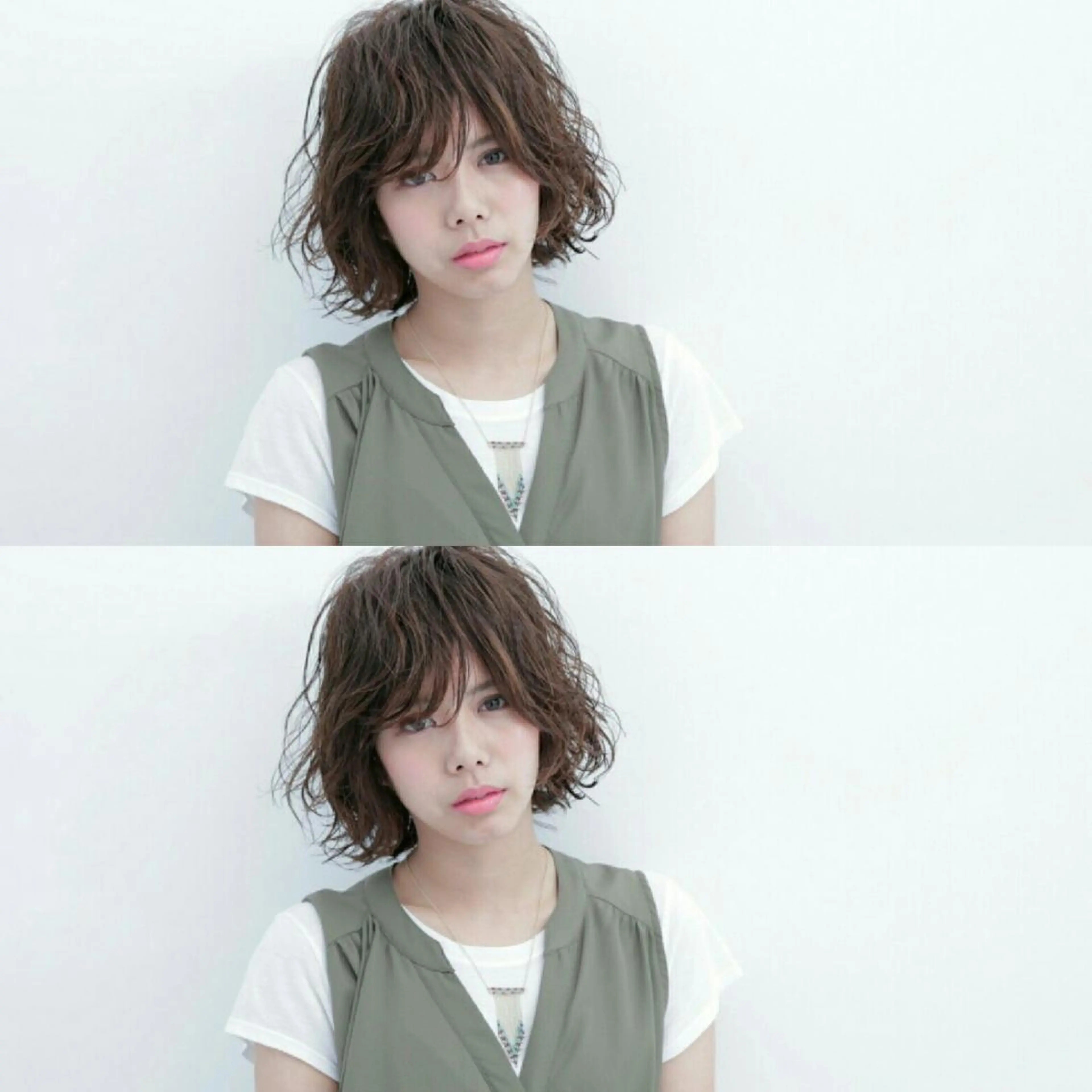 ミディアム パーマ ミディアムパーマ 藤森 希美のヘアスタイル