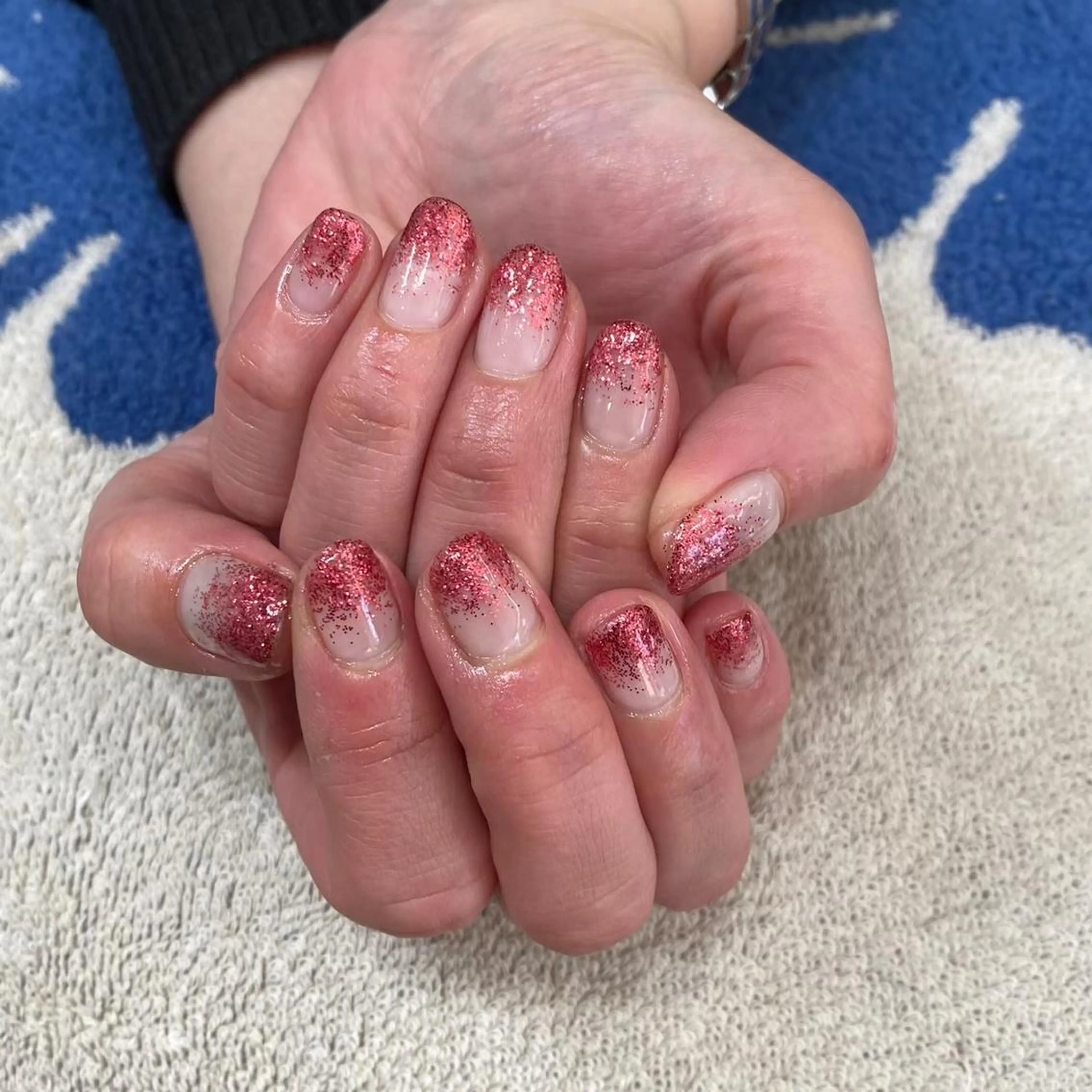 Jrネイリスト☆ラメグラデーション☆オフなしの写真